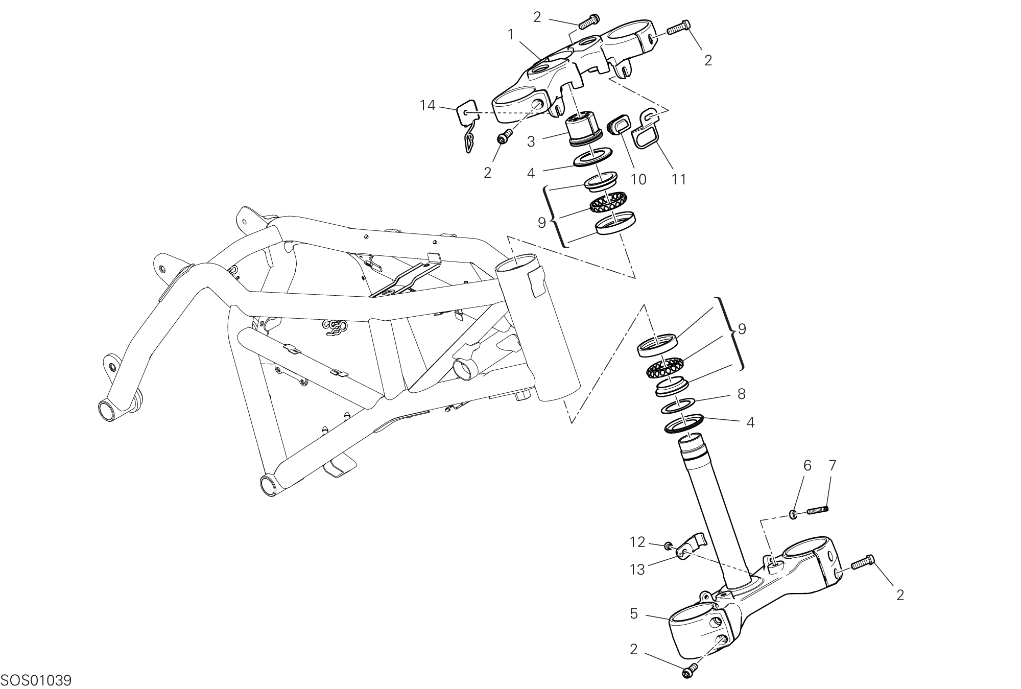 18A ENSEMBLE DIRECTION POUR SCRAMBLER 1100 PRO 2020
