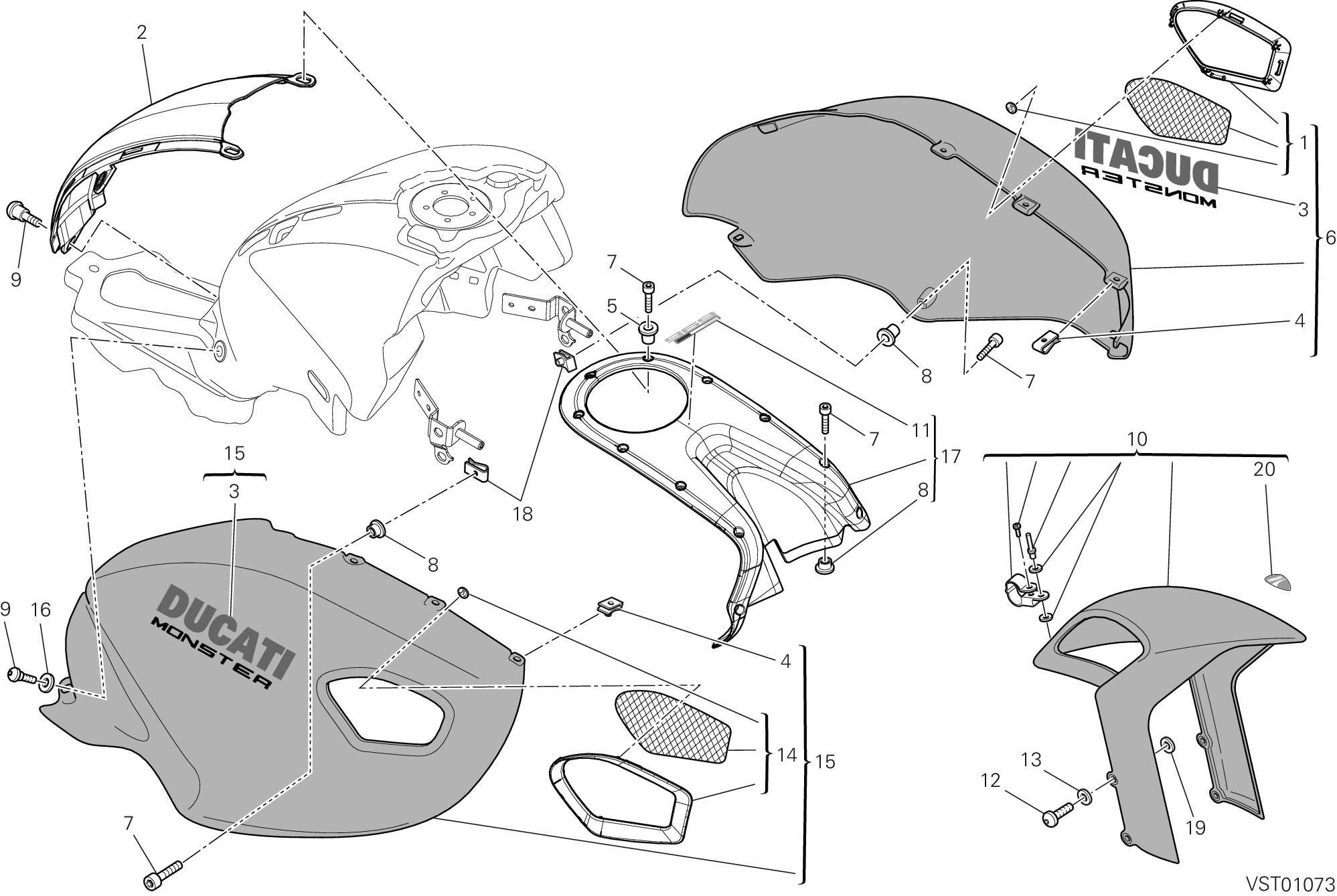 038 HABILLAGE POUR MONSTER 696 ABS 2013