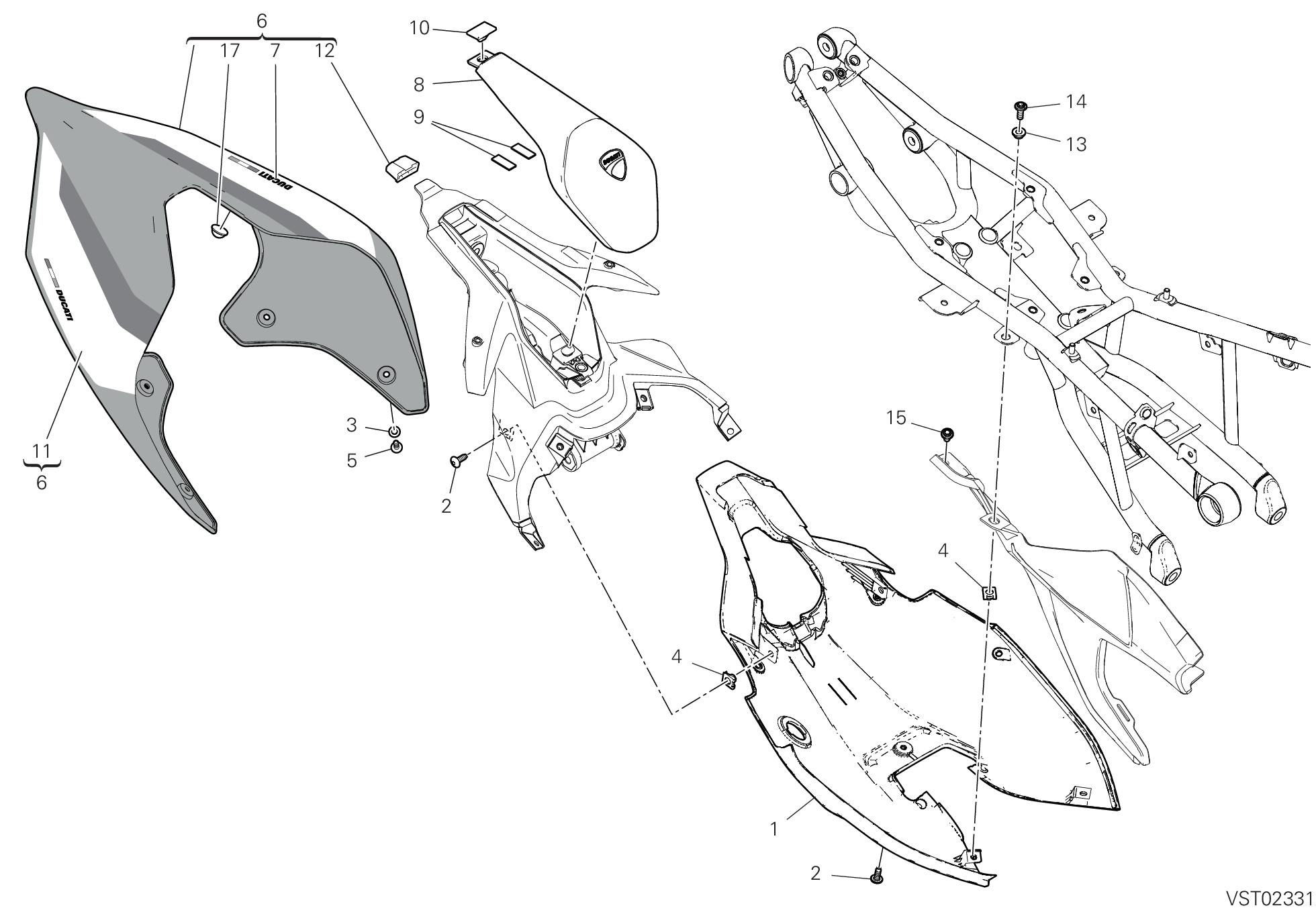 36D QUEUE DE CARENAGE POUR SUPERBIKE PANIGALE V2 TROY BAYLISS 2023