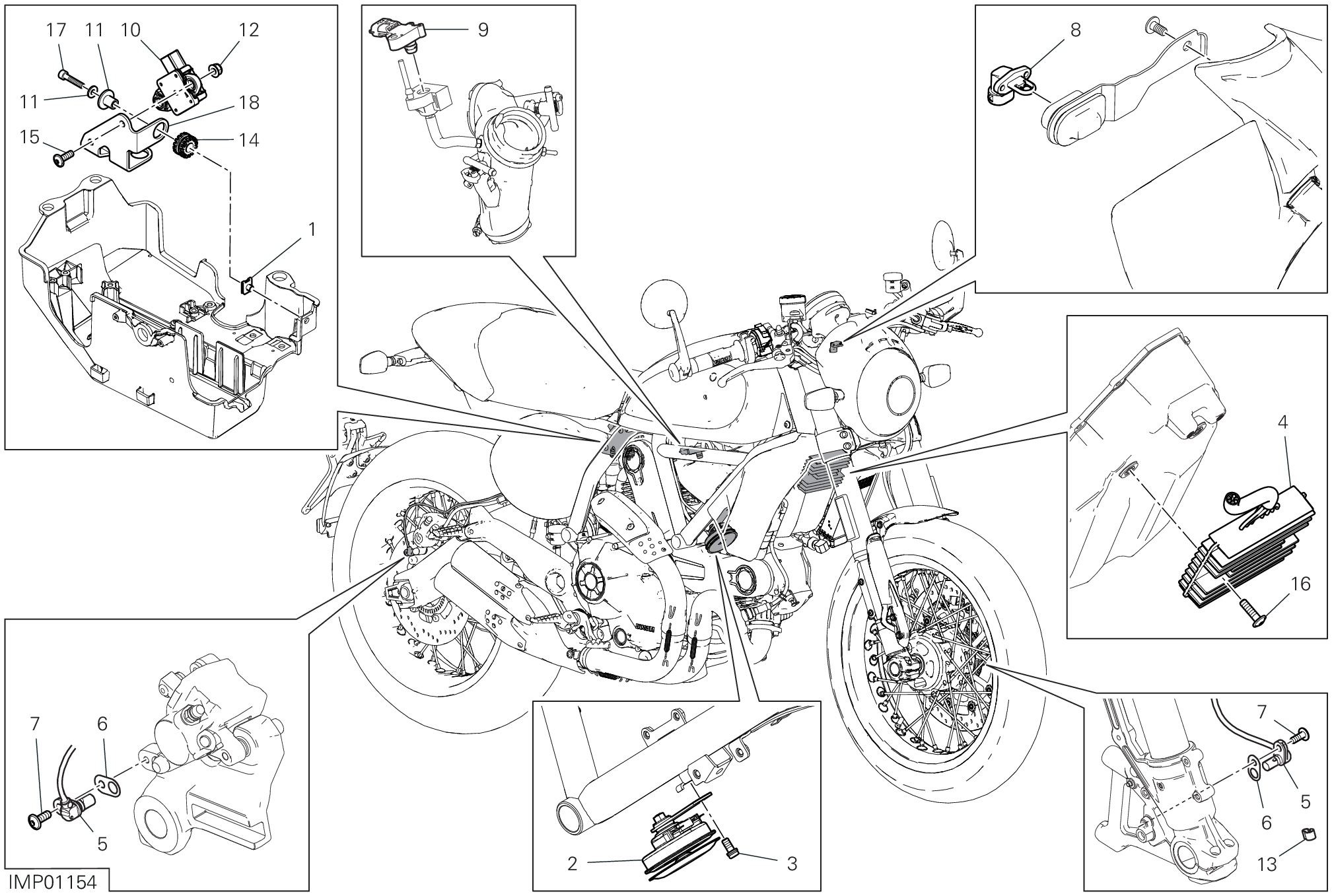 13D DISOISITIF ELECTRIQUES POUR SCRAMBLER CAFE RACER 2019