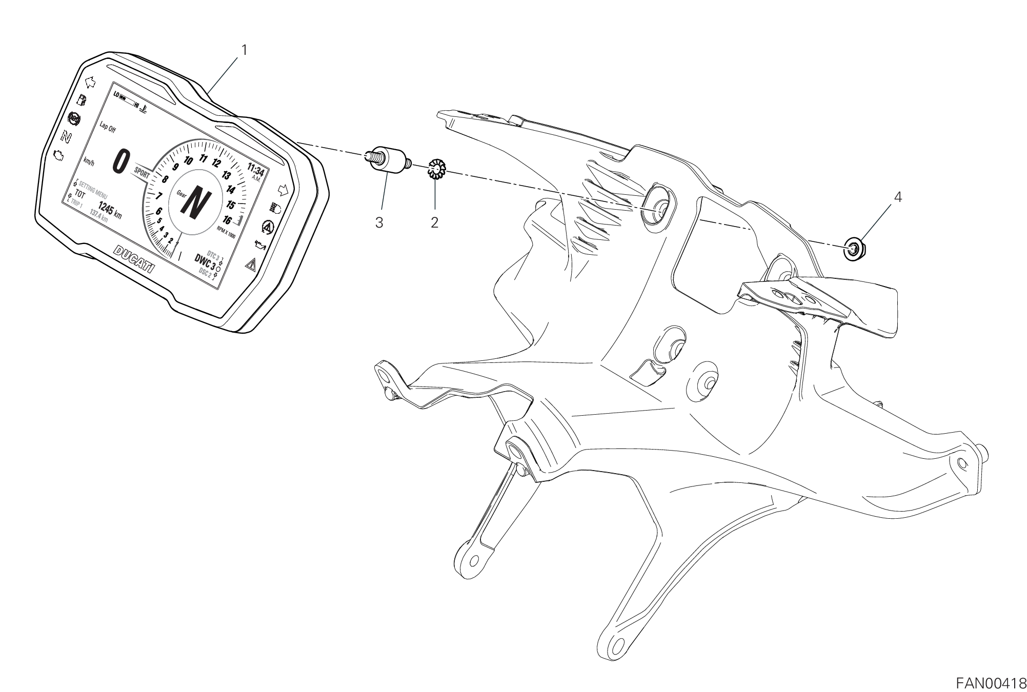 15A TABLEAU DE BORD POUR SUPERBIKE PANIGALE V4 SP2 30 ANNIVERSARIO 2024