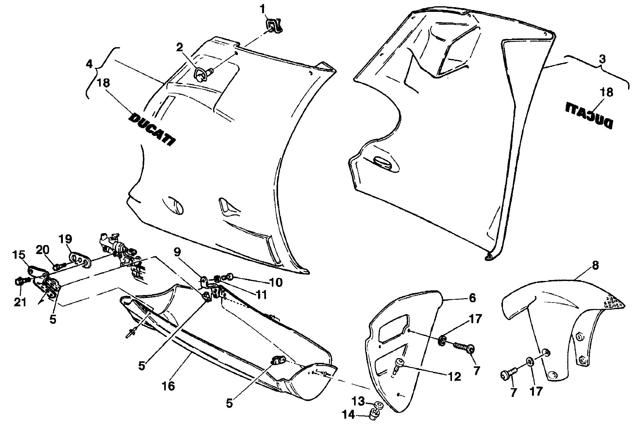 136 HABILLAGE POUR SUPERBIKE 748 R SINGLE SEAT 1998