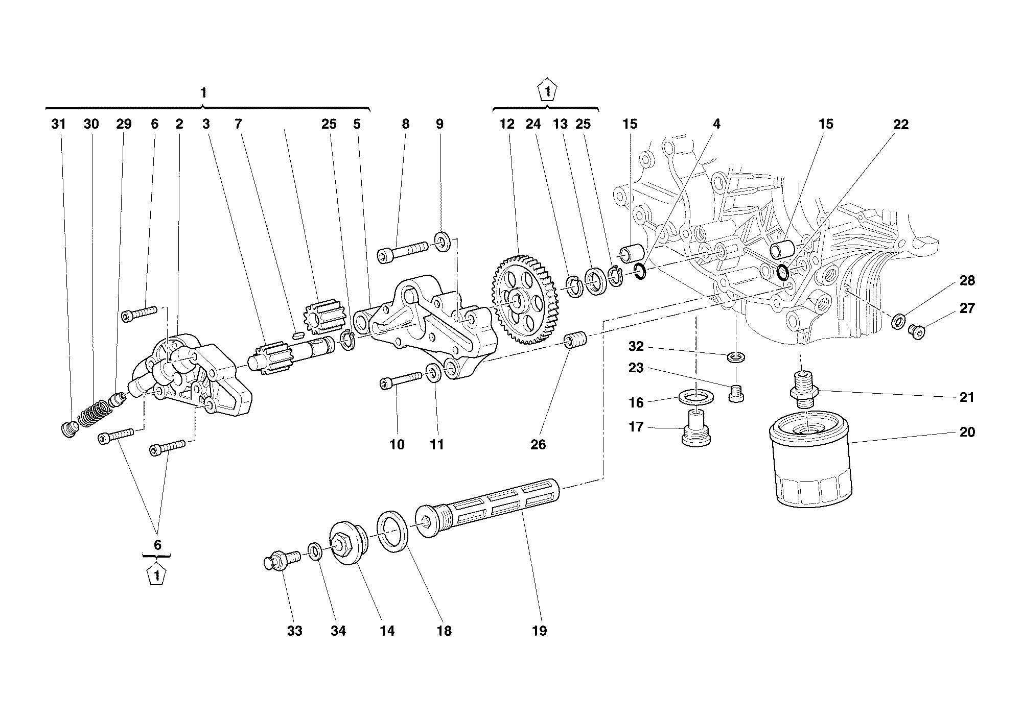 009 POMPE A HUILE FILTRE POUR MONSTER 400 DARK 2005
