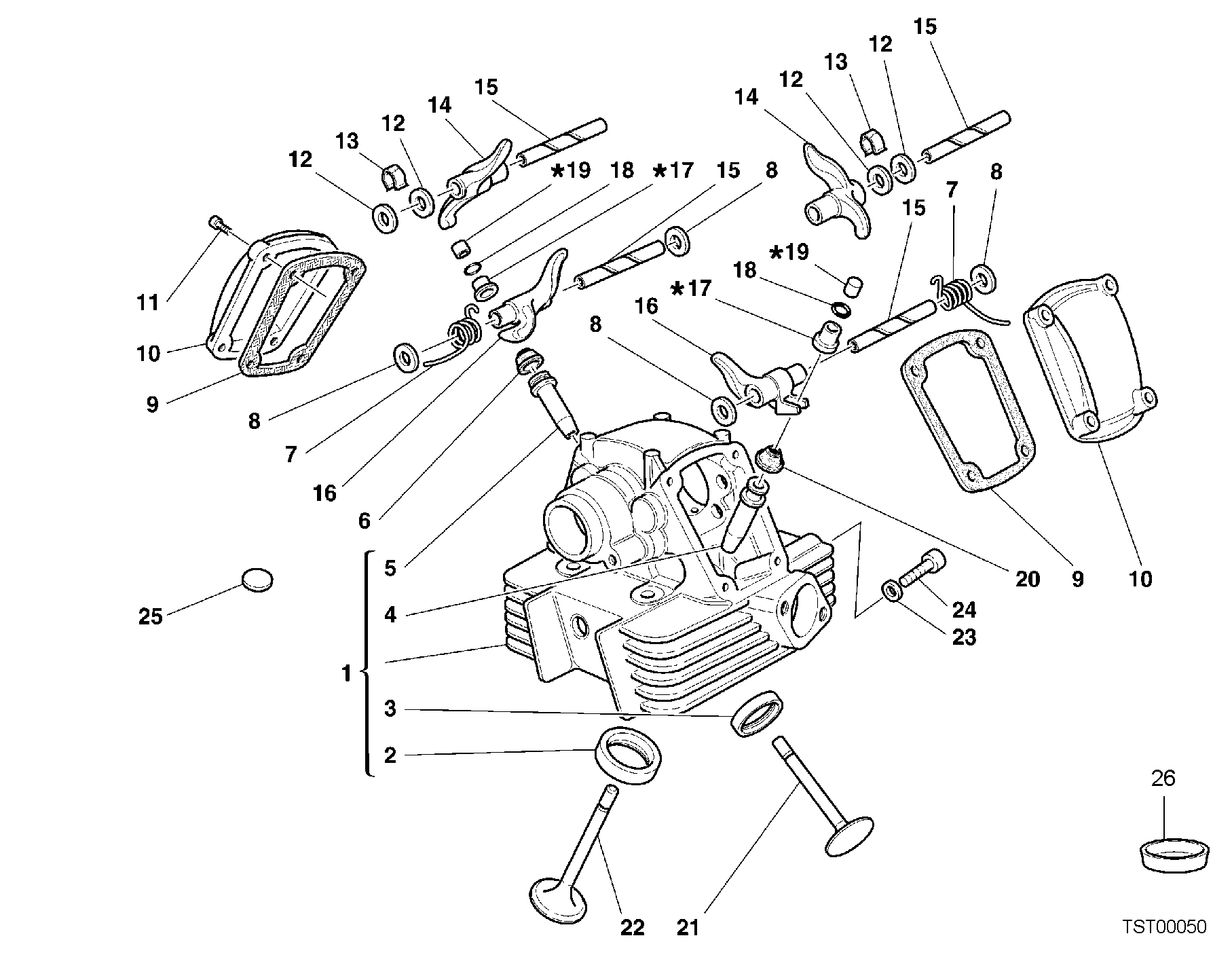 014 CULASSE VERTICALE POUR MONSTER 750 2001