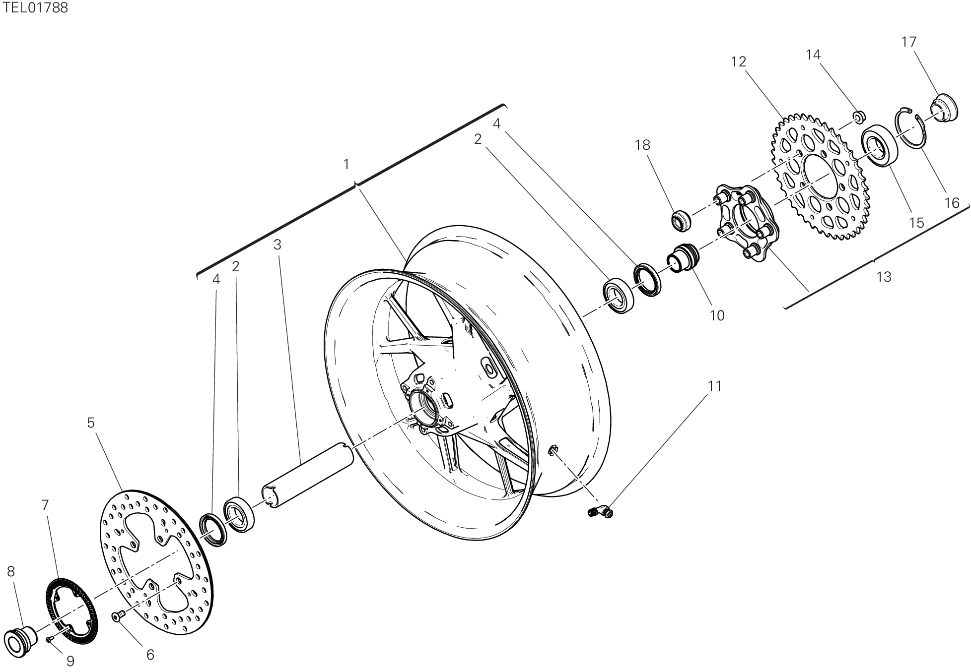 29A ROUE ARRIERE POUR SUPERBIKE PANIGALE V4 2025
