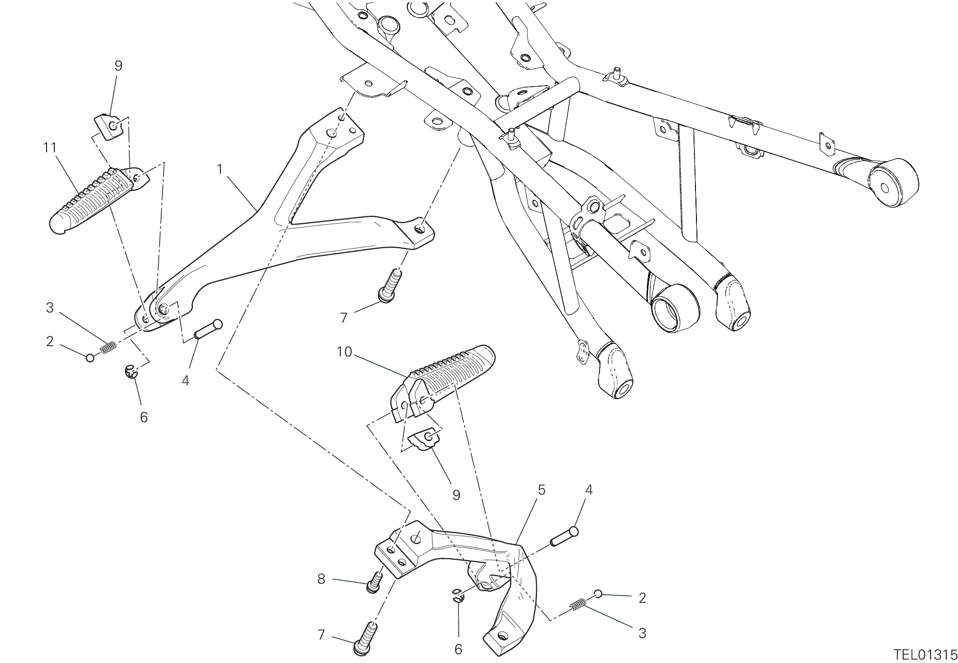 26C REPOSE PIEDS ARRIERE POUR SUPERBIKE PANIGALE V2 2023