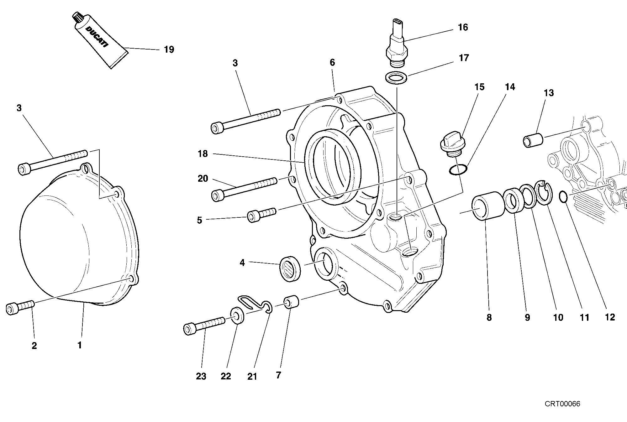 005 COUVERCLE EMBRAYAGE POUR SUPERBIKE 996 S 2001