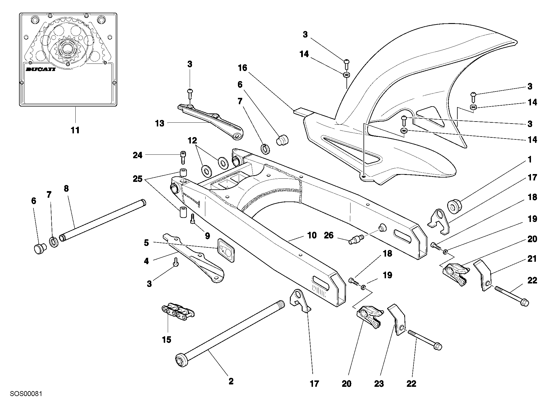 034 BRAS OSCILLANT POUR SPORT TOURING ST4 S 2001