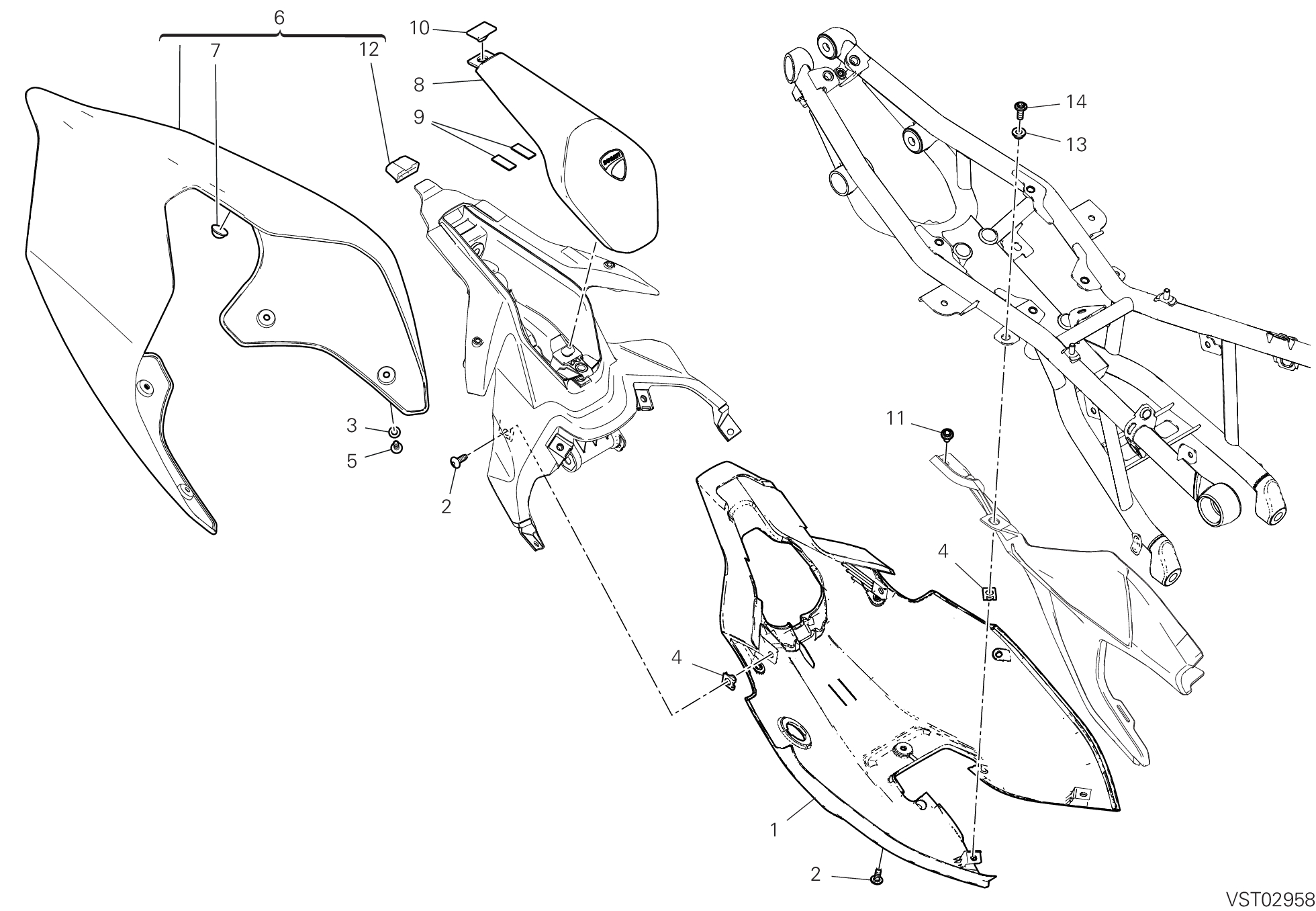 36D QUEUE DE CARENAGE POUR SUPERBIKE PANIGALE V2 SUPERQUADRO FINAL EDITION 2025