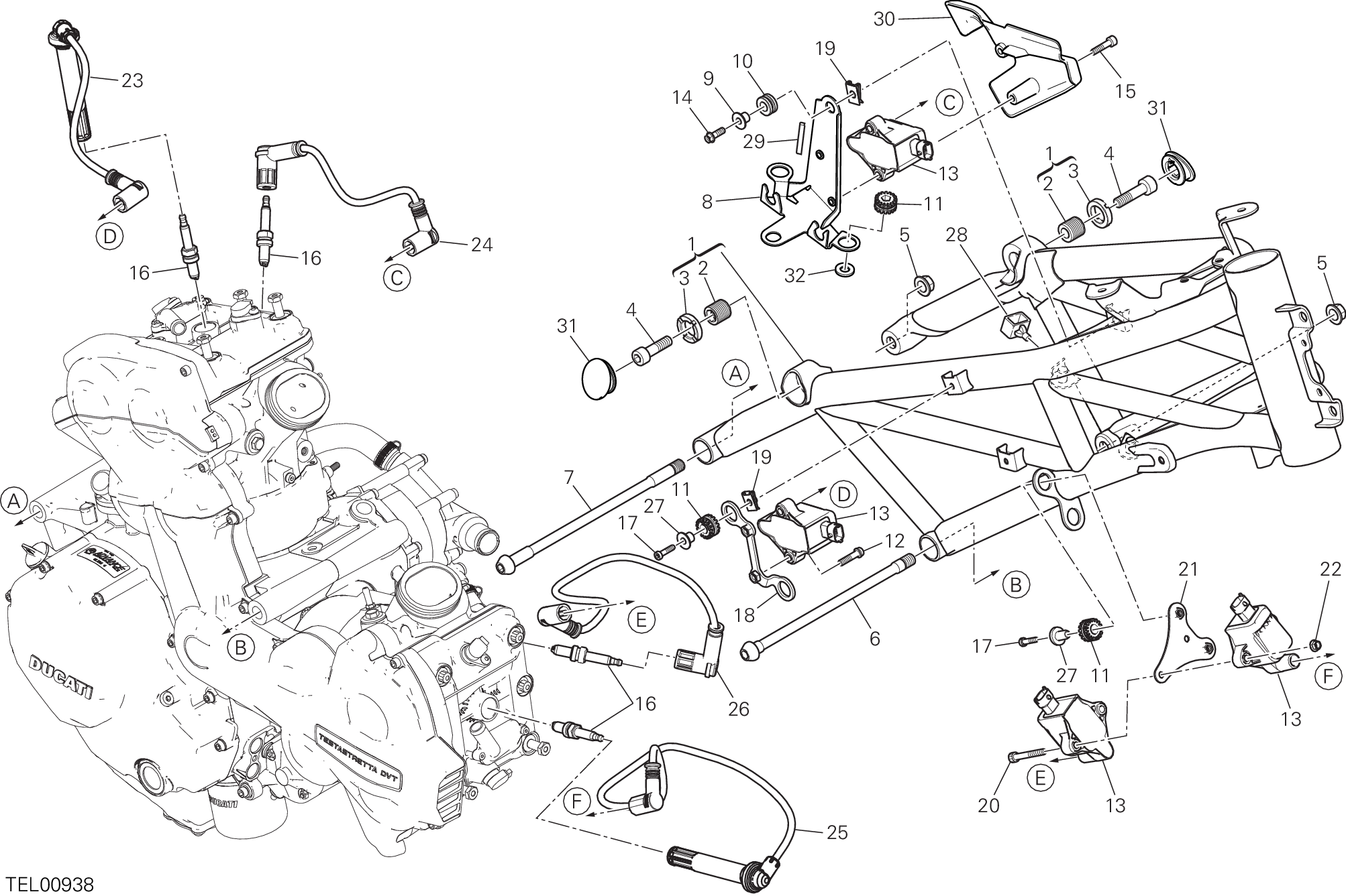 022 CADRE POUR MULTISTRADA 1200 ABS 2016
