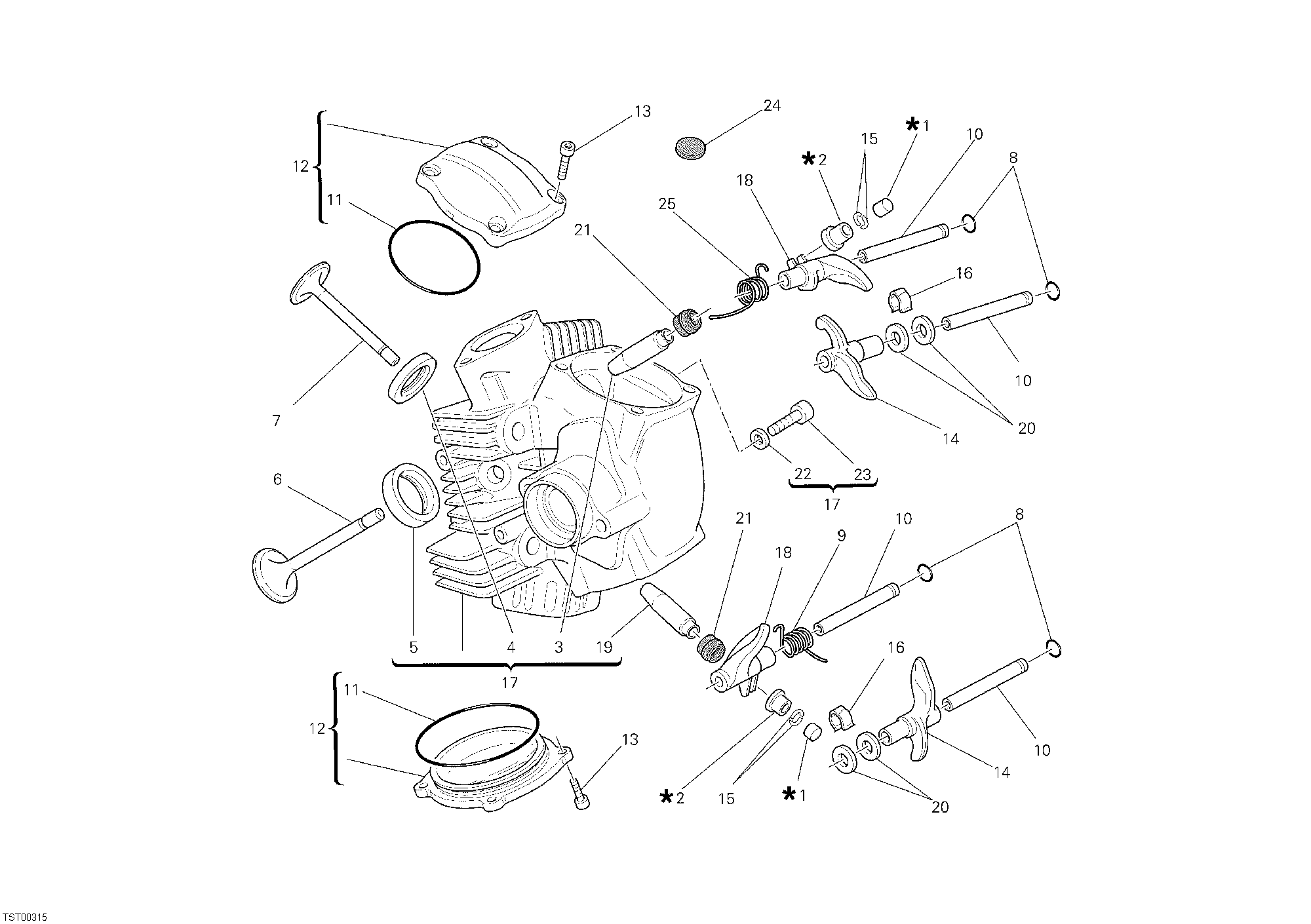 015 CULASSE HORIZONTALE POUR MONSTER 1100 ABS 2010