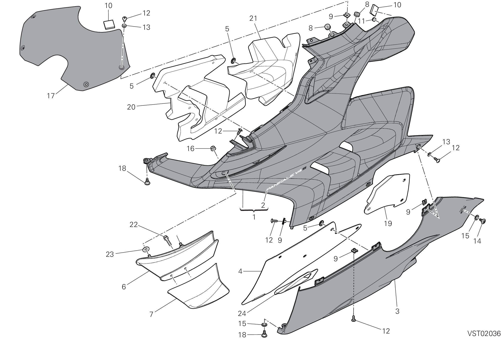 37C CARENE GAUCHE POUR SUPERBIKE PANIGALE V4 S 2020