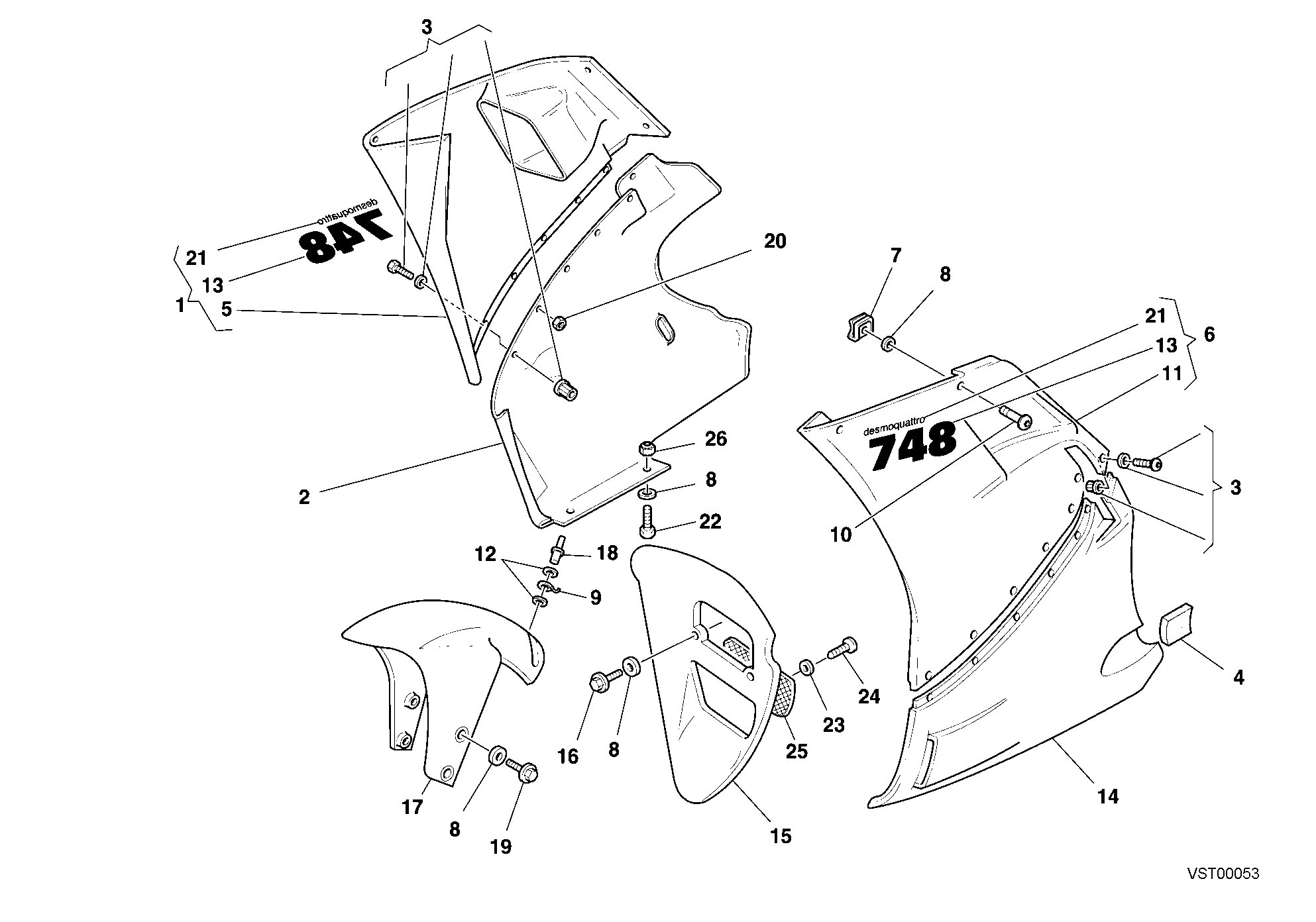 36A HABILLAGE POUR SUPERBIKE 748 2000