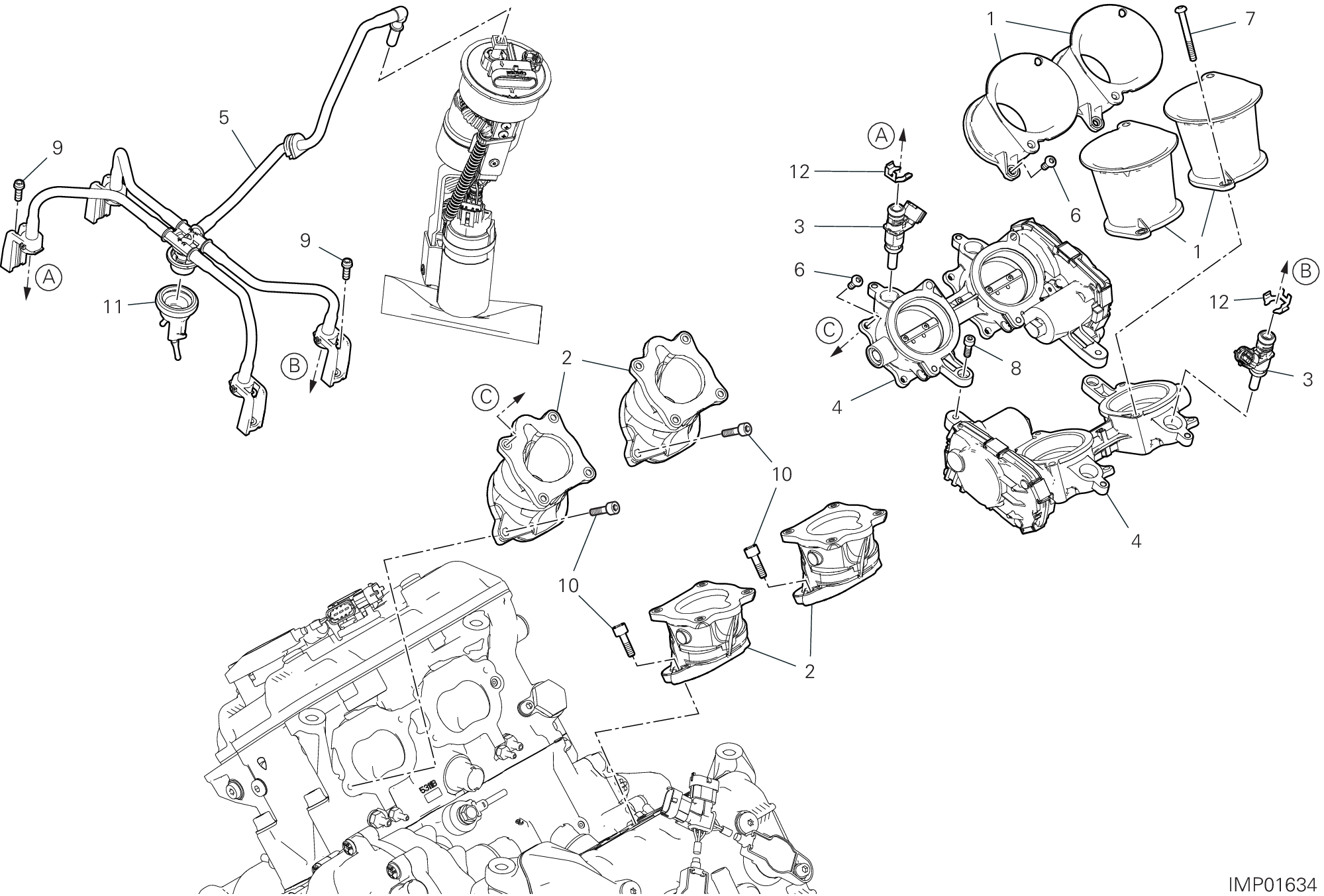 36A CORPS PAPILLON POUR MULTISTRADA V4 PIKES PEAK 2024