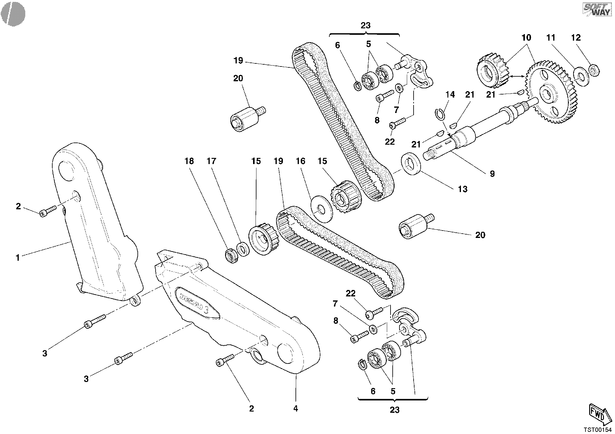 008 COURROIE DISTRIBUTION POUR SPORT TOURING ST3 2004