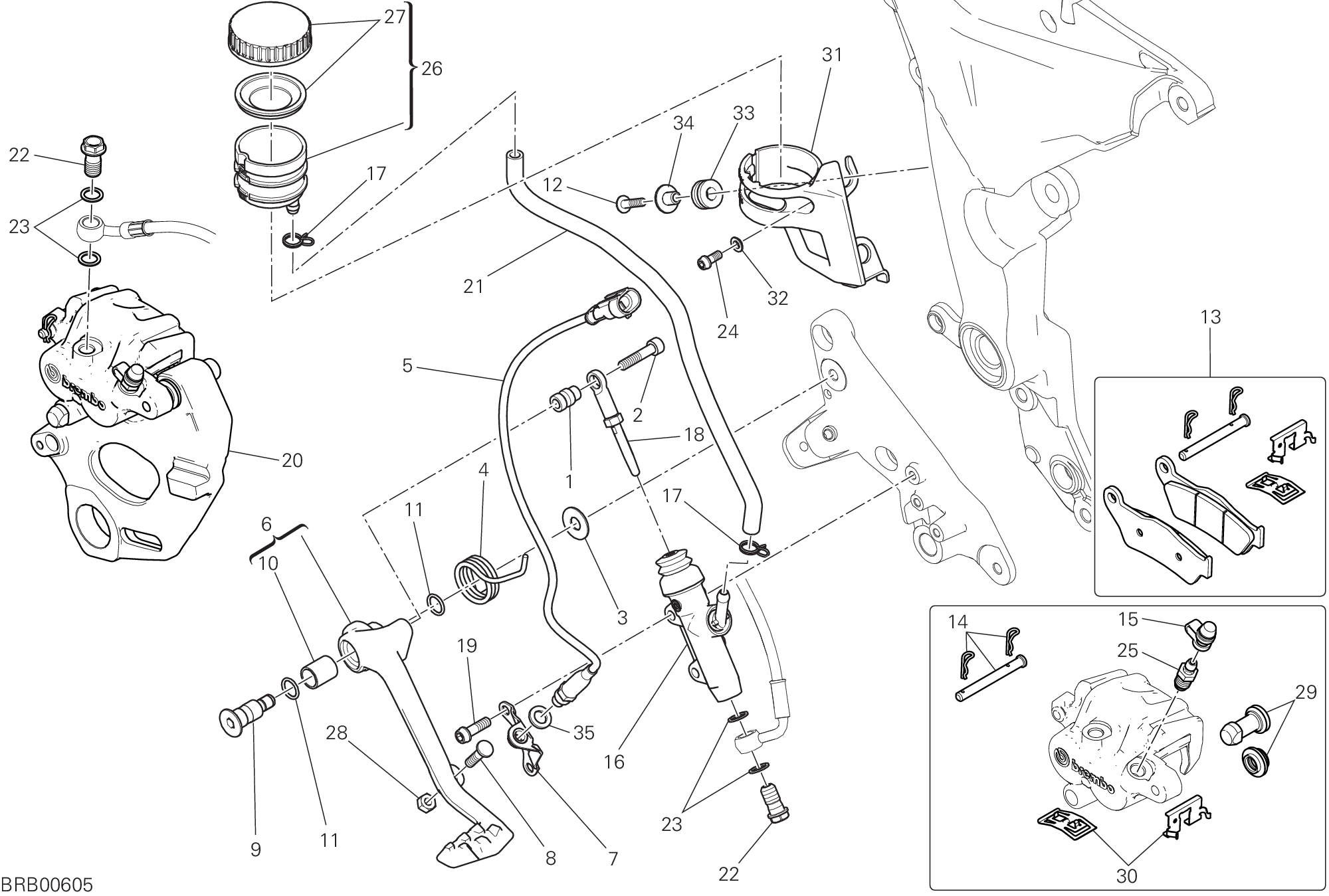 025 SYSTEME DE FREIN ARRIERE POUR MULTISTRADA 950 2017