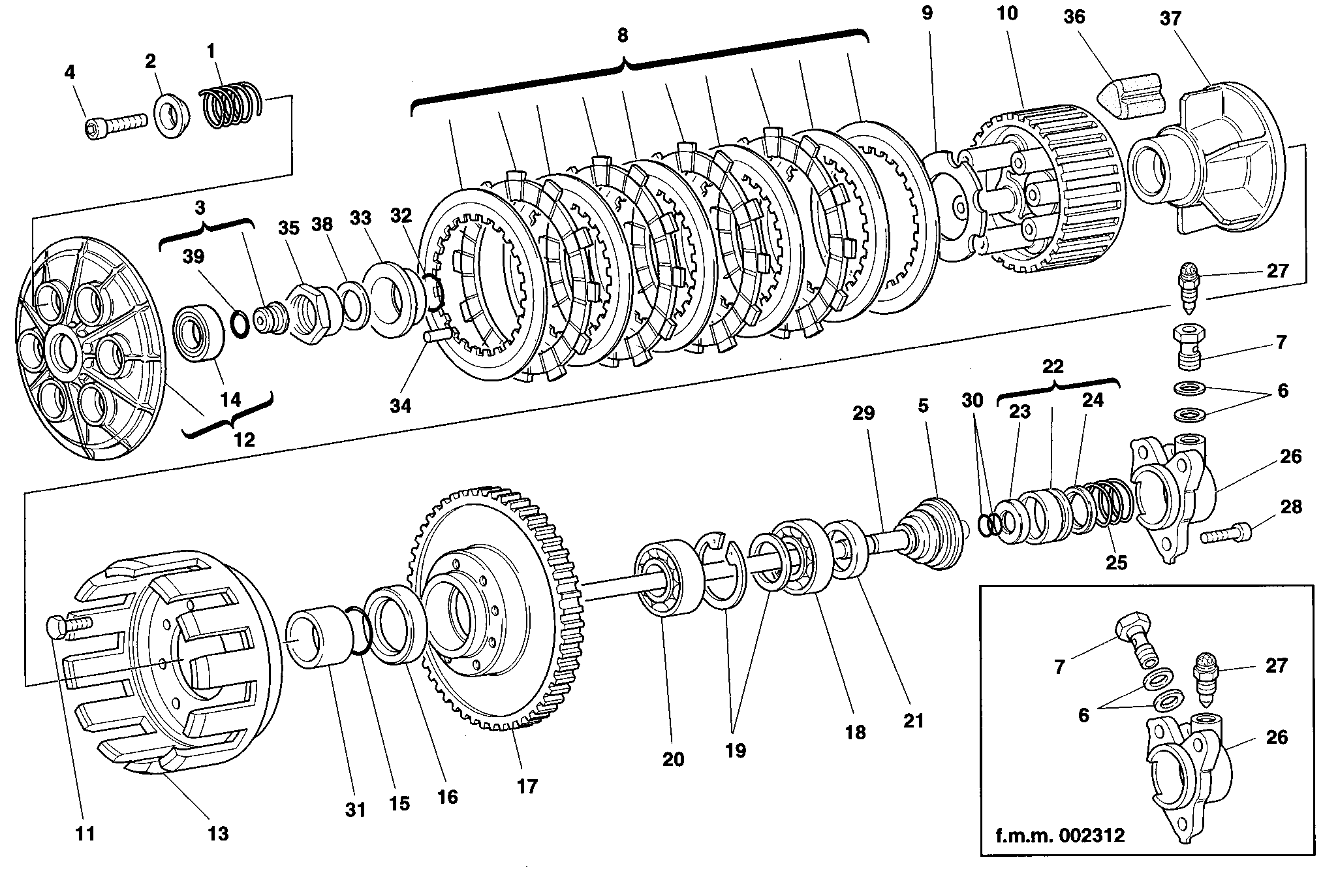 004 EMBRAYAGE POUR SUPERSPORT 900 SS 1991