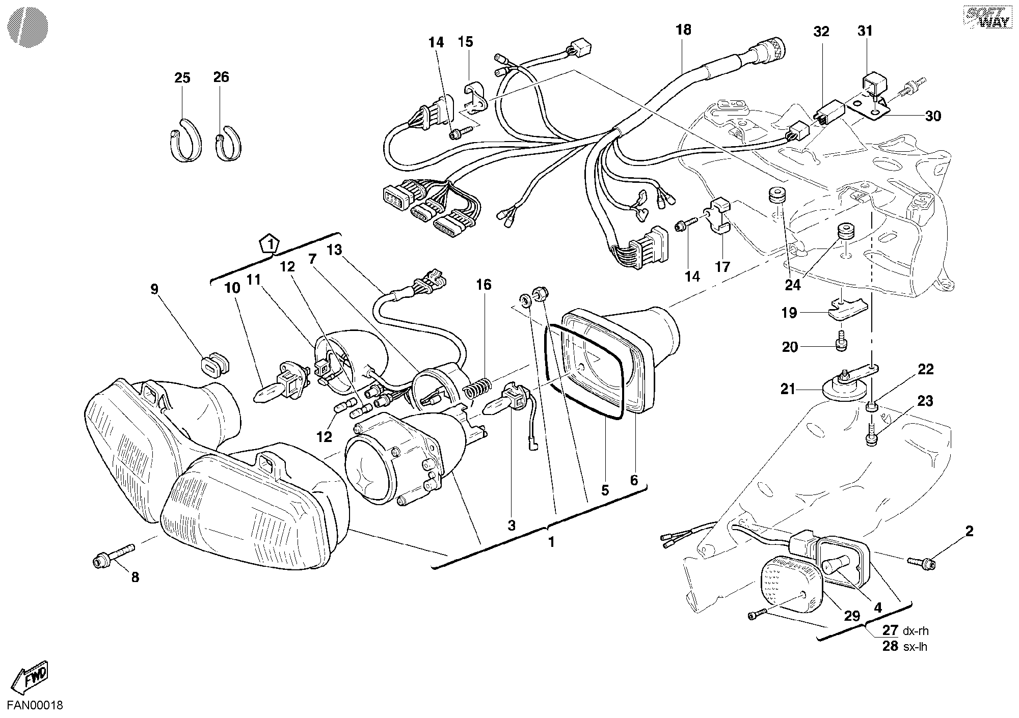 021 FEU AVANT POUR SUPERBIKE 748 E 2001