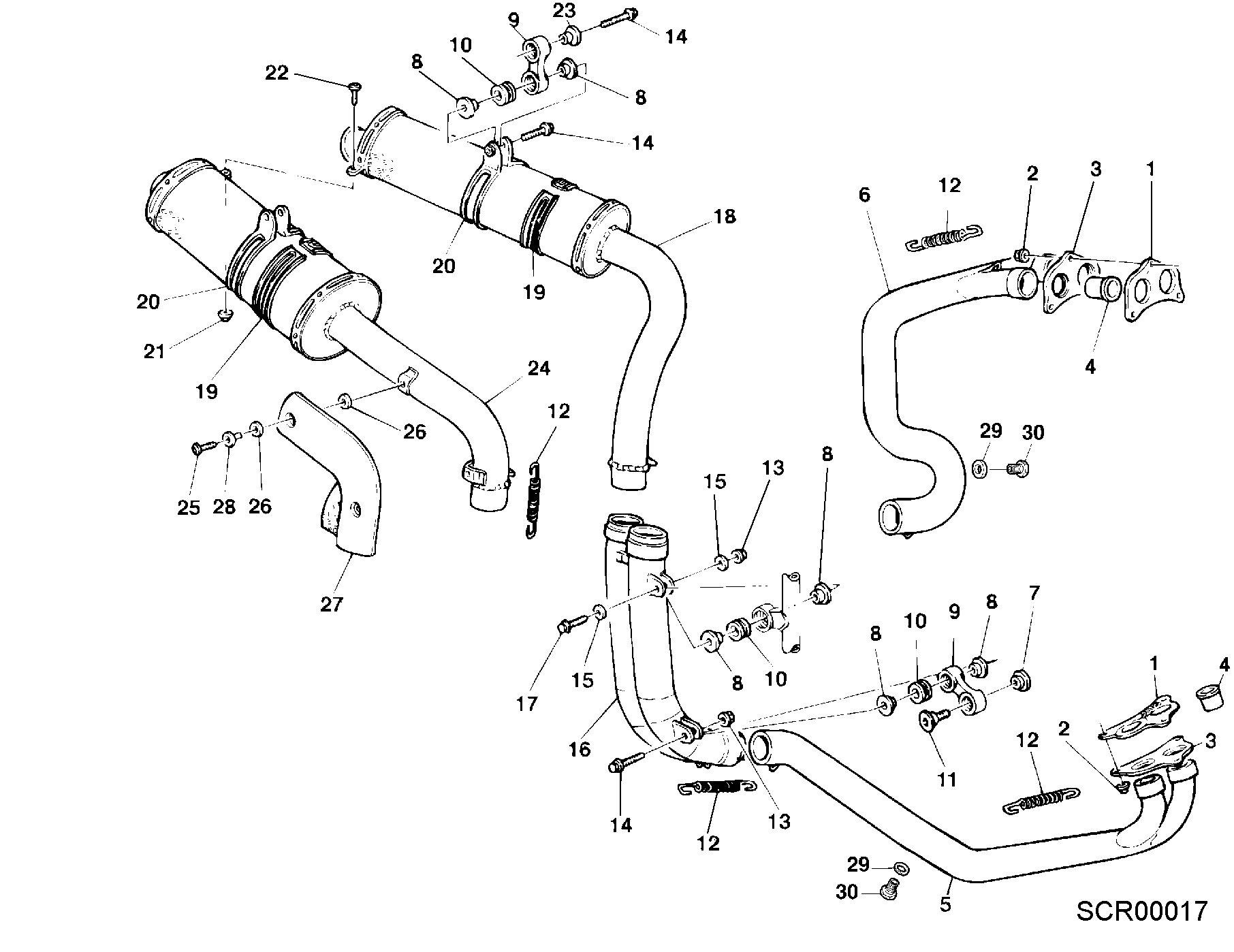019 ECHAPPEMENT POUR SUPERBIKE 748 RS 2001