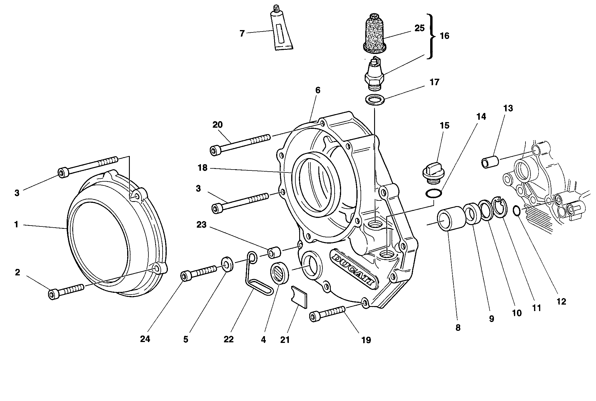 005 COUVERCLE EMBRAYAGE POUR SUPERBIKE 916 SPS 1997