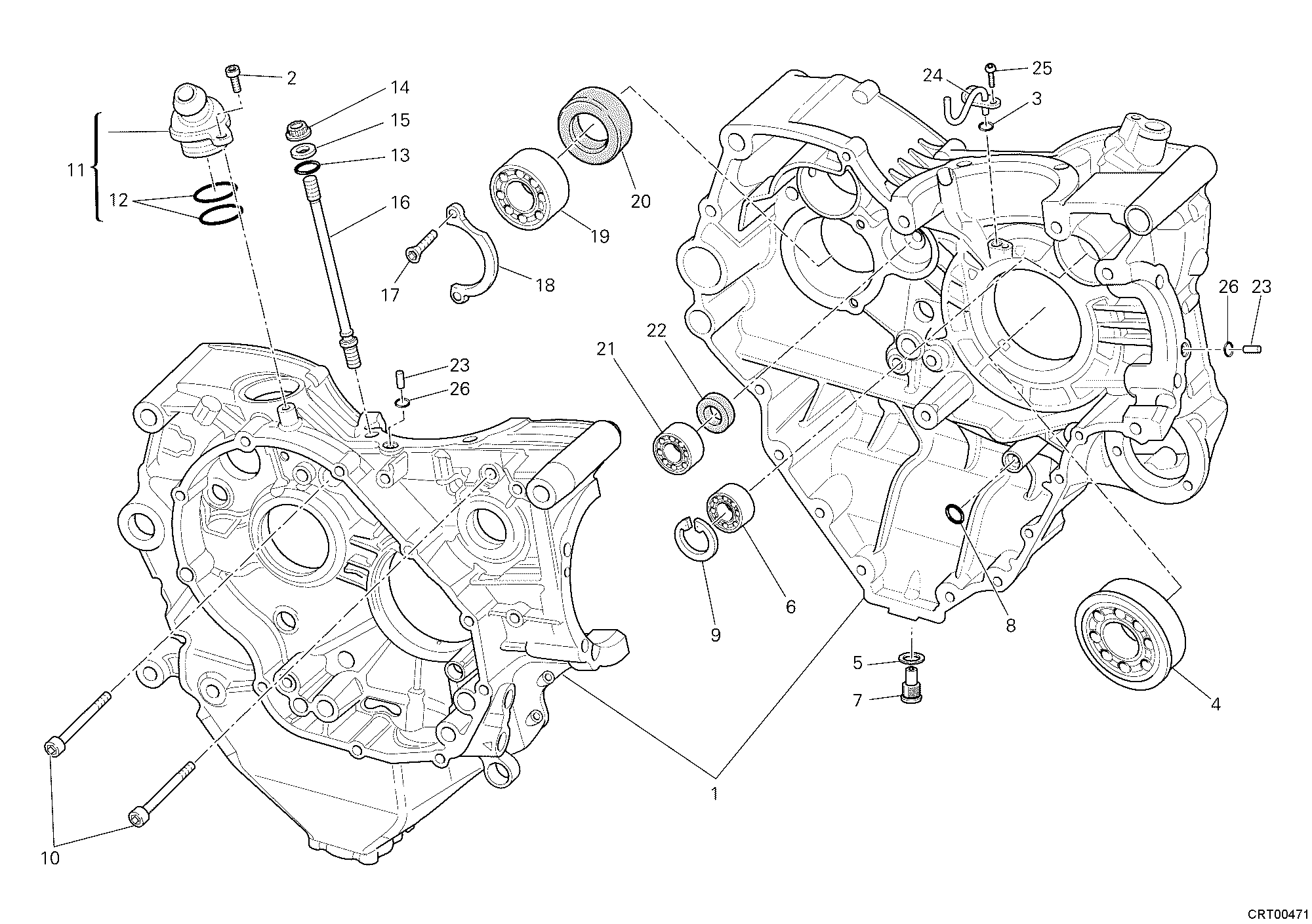 010 CARTER MOTEUR POUR SUPERBIKE 848 2009