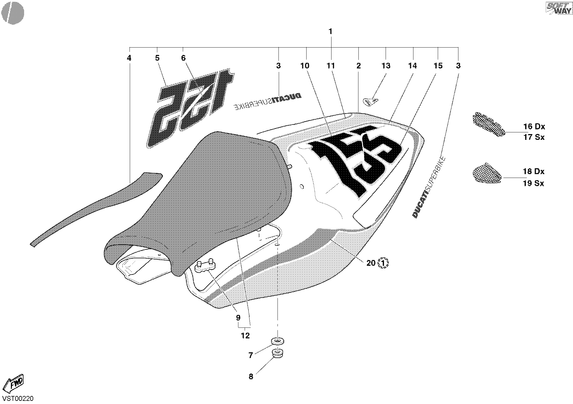 35B SELLE POUR SUPERBIKE 998 S BOSTROM 2002