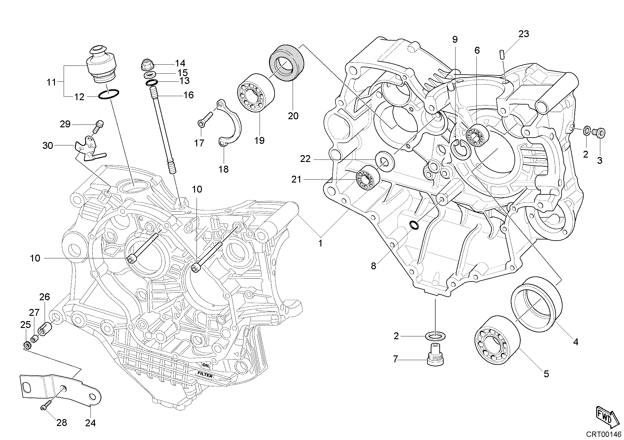 010 CARTER MOTEUR POUR SUPERBIKE 999 S 2003
