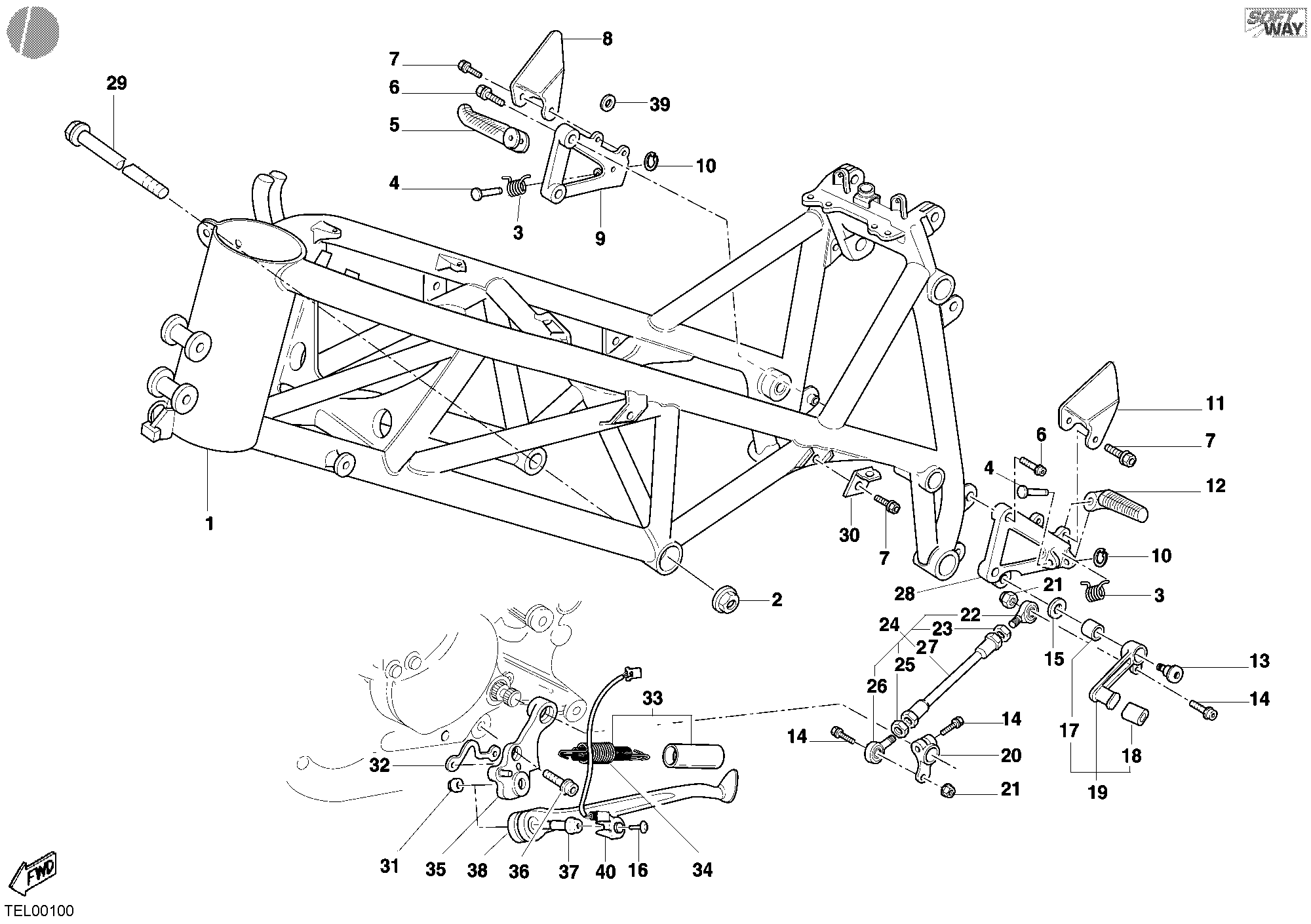 023 CADRE POUR SUPERBIKE 748 S 2002