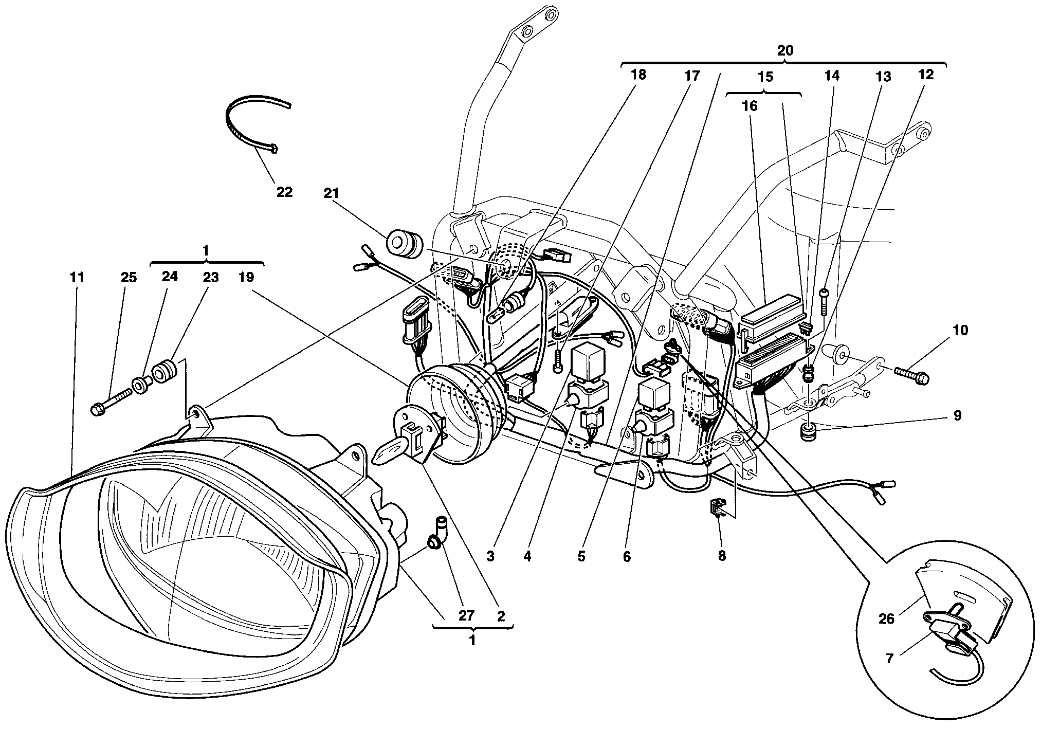 022 FEU AVANT POUR SUPERSPORT 900 SS 1998