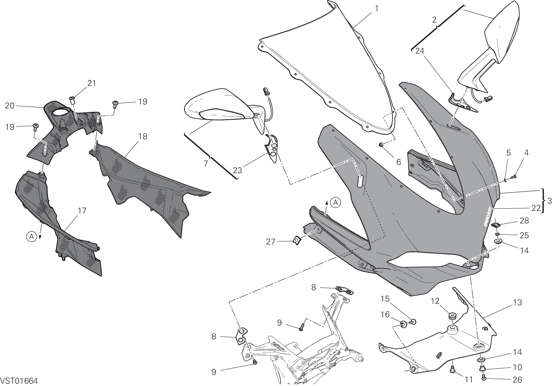 034 CAPOT AVANT POUR SUPERBIKE 1299 SUPERLEGGERA 2017