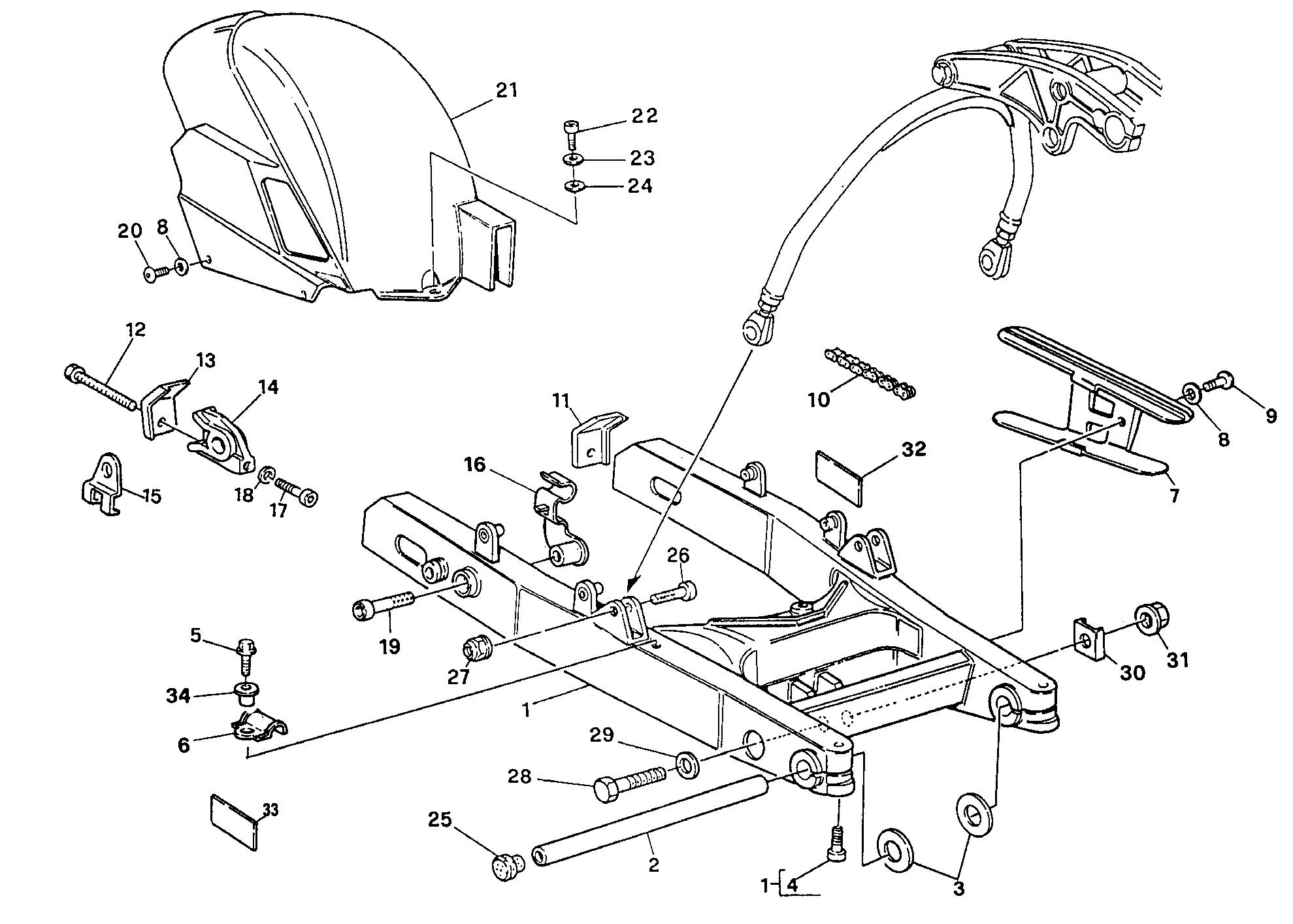 029 BRAS OSCILLANT POUR SUPERBIKE 888 SP5 1993