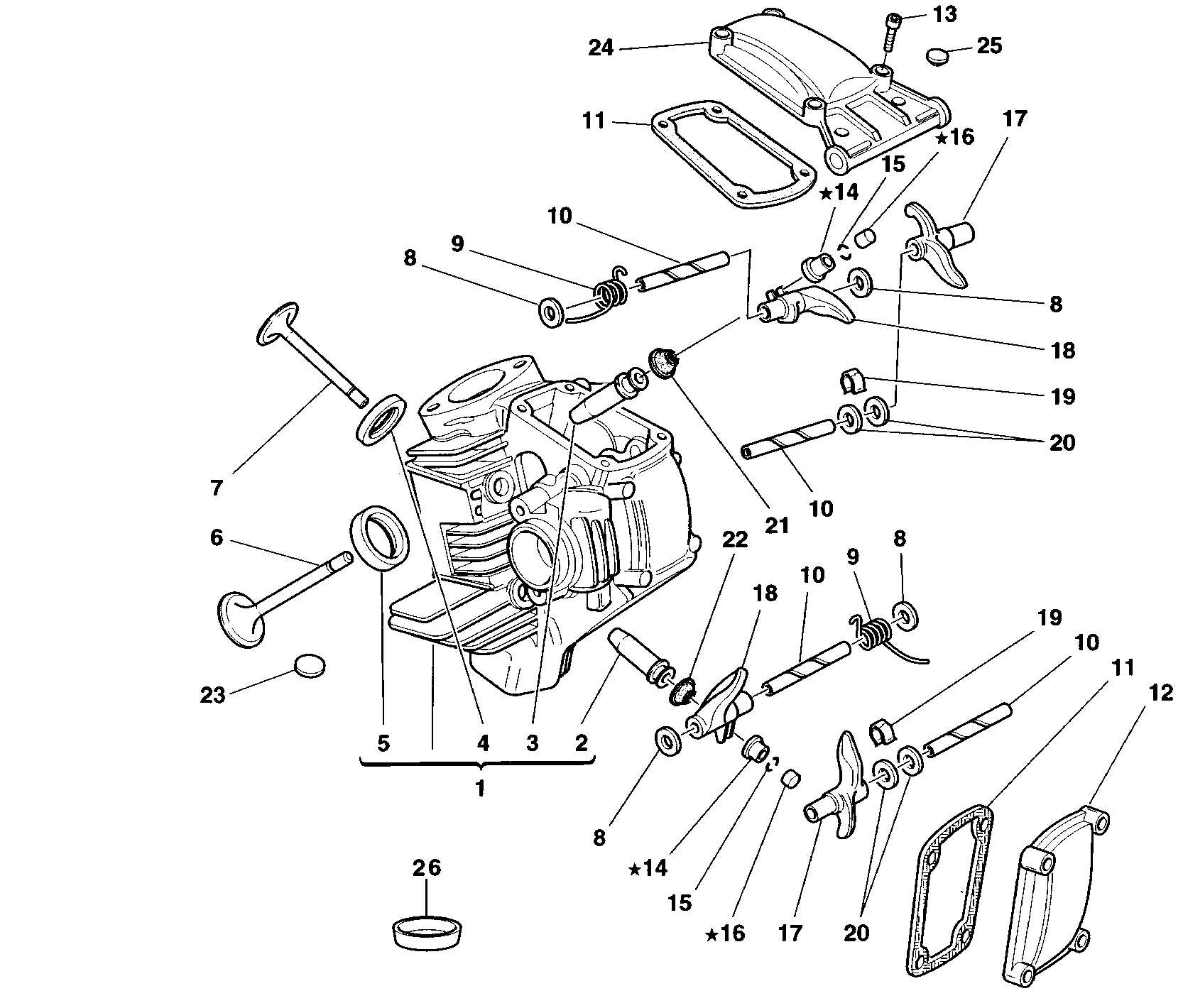 015 CULASSE HORIZONTALE POUR MONSTER 900 CROMO 1998