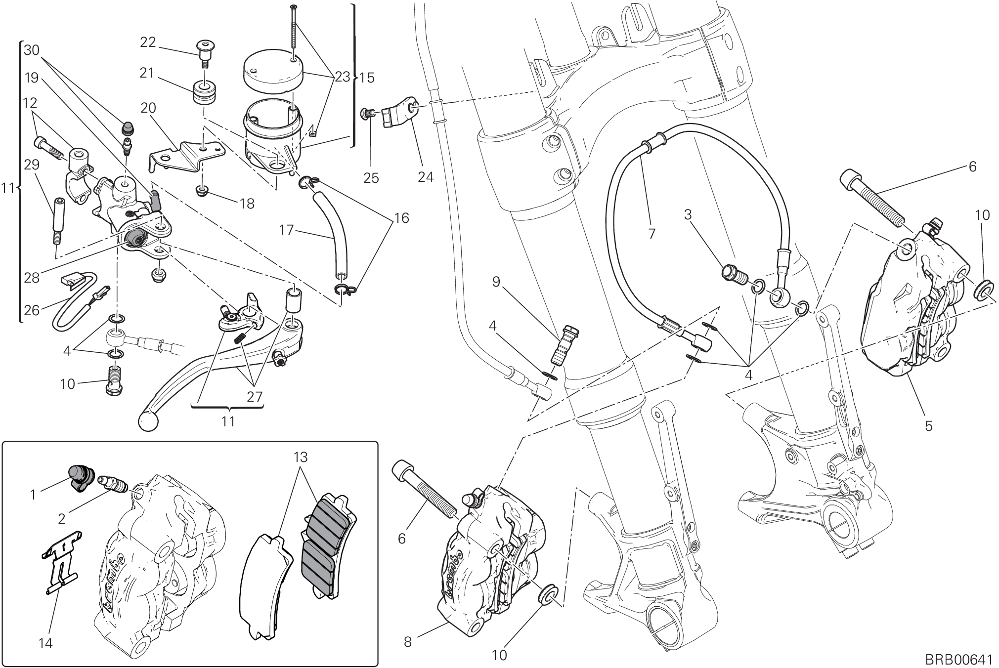 024 SYSTEME DE FREIN AVANT POUR MONSTER 1200 R 2018