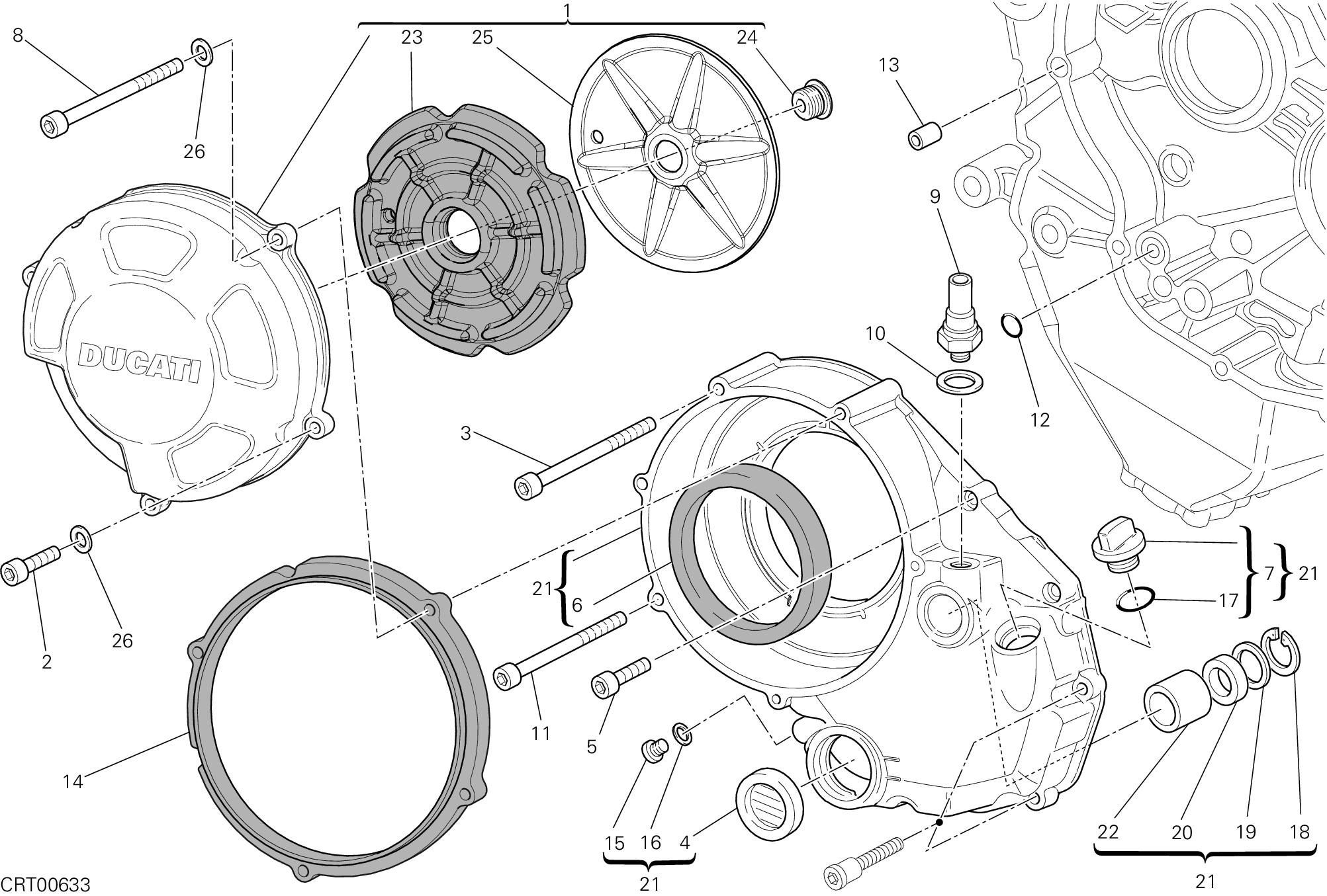 005 COUVERCLE EMBRAYAGE POUR STREETFIGHTER S 2013