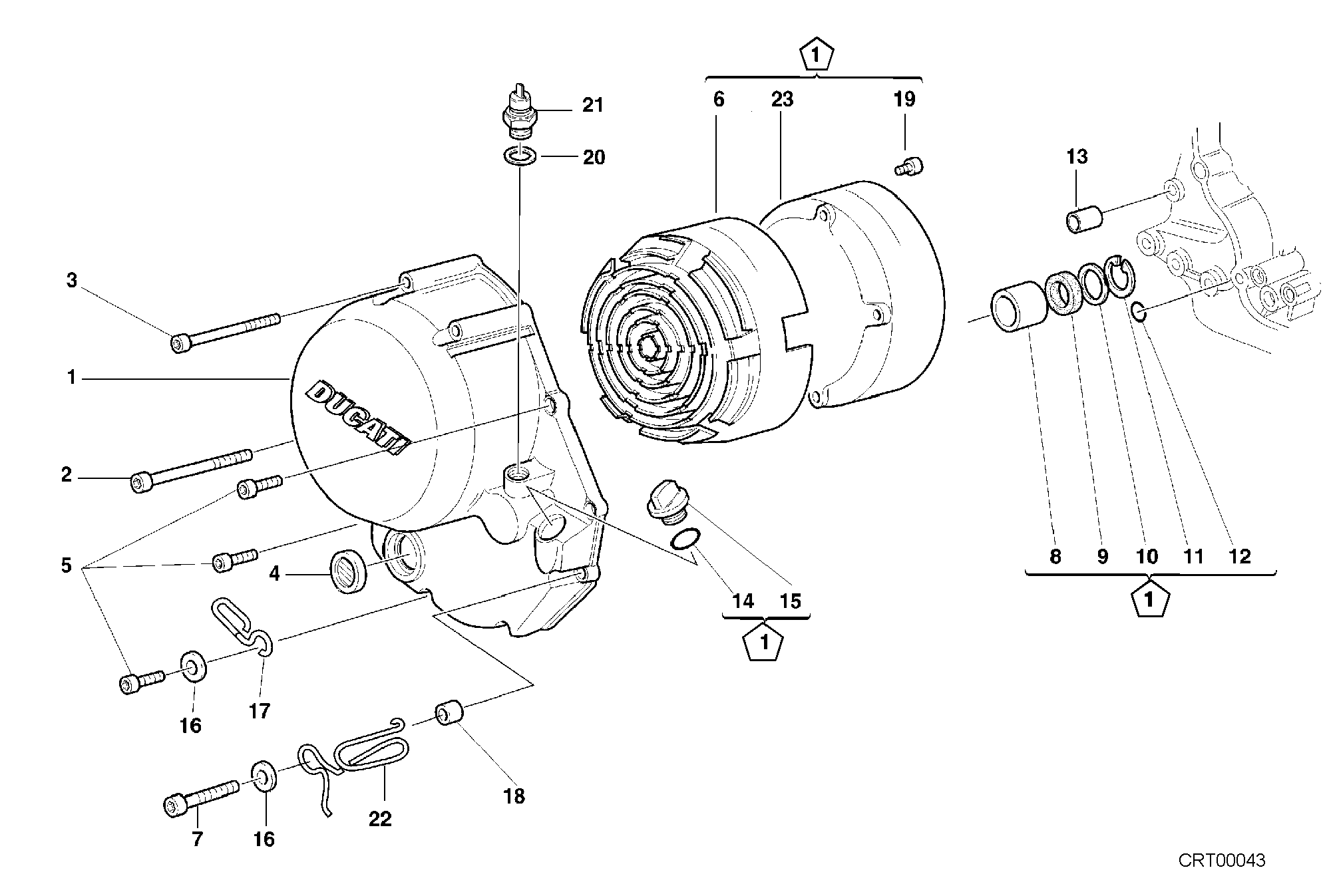005 COUVERCLE EMBRAYAGE POUR MONSTER 400 2001
