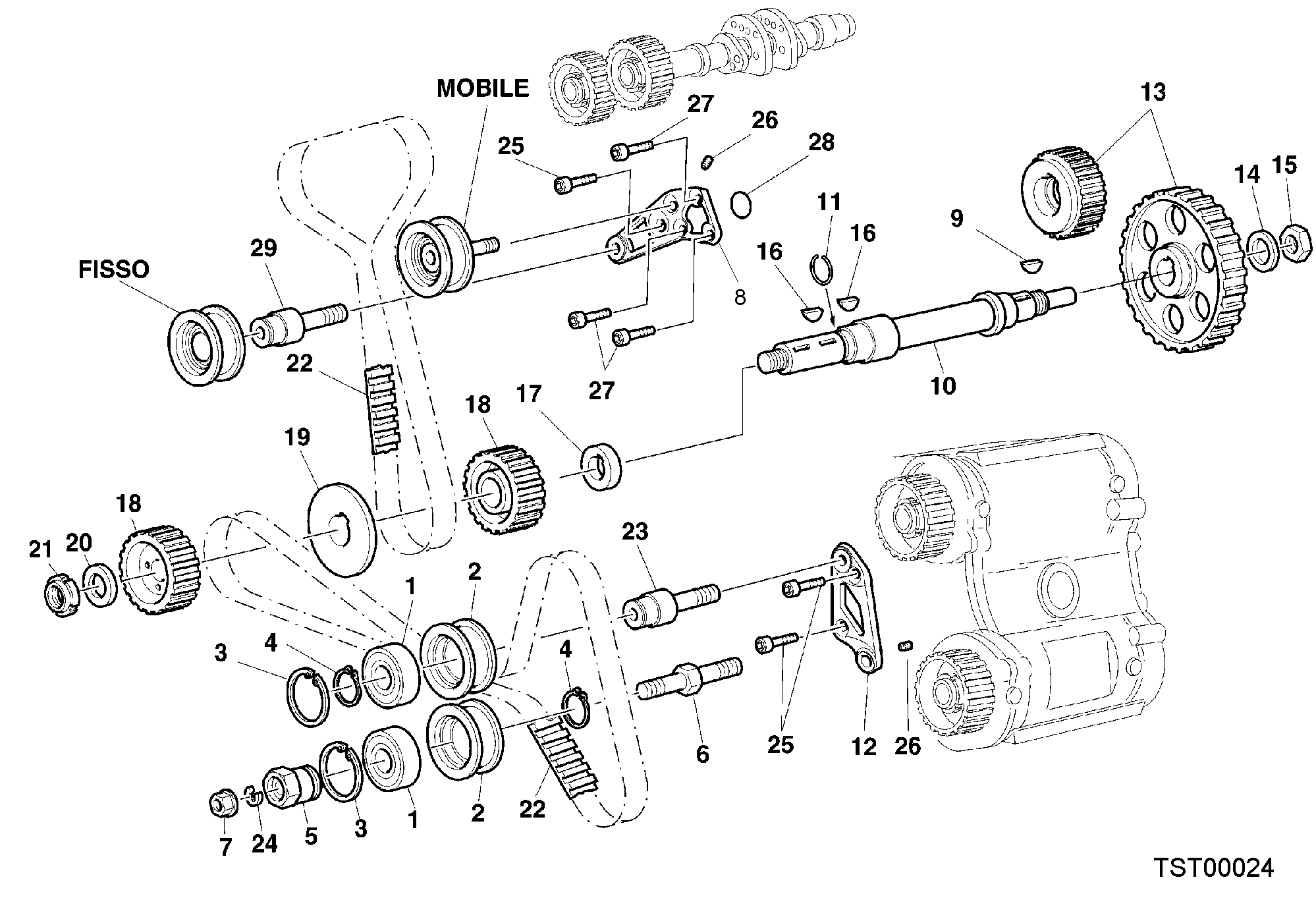 008 COURROIE DISTRIBUTION POUR SUPERBIKE 996 RS 2000
