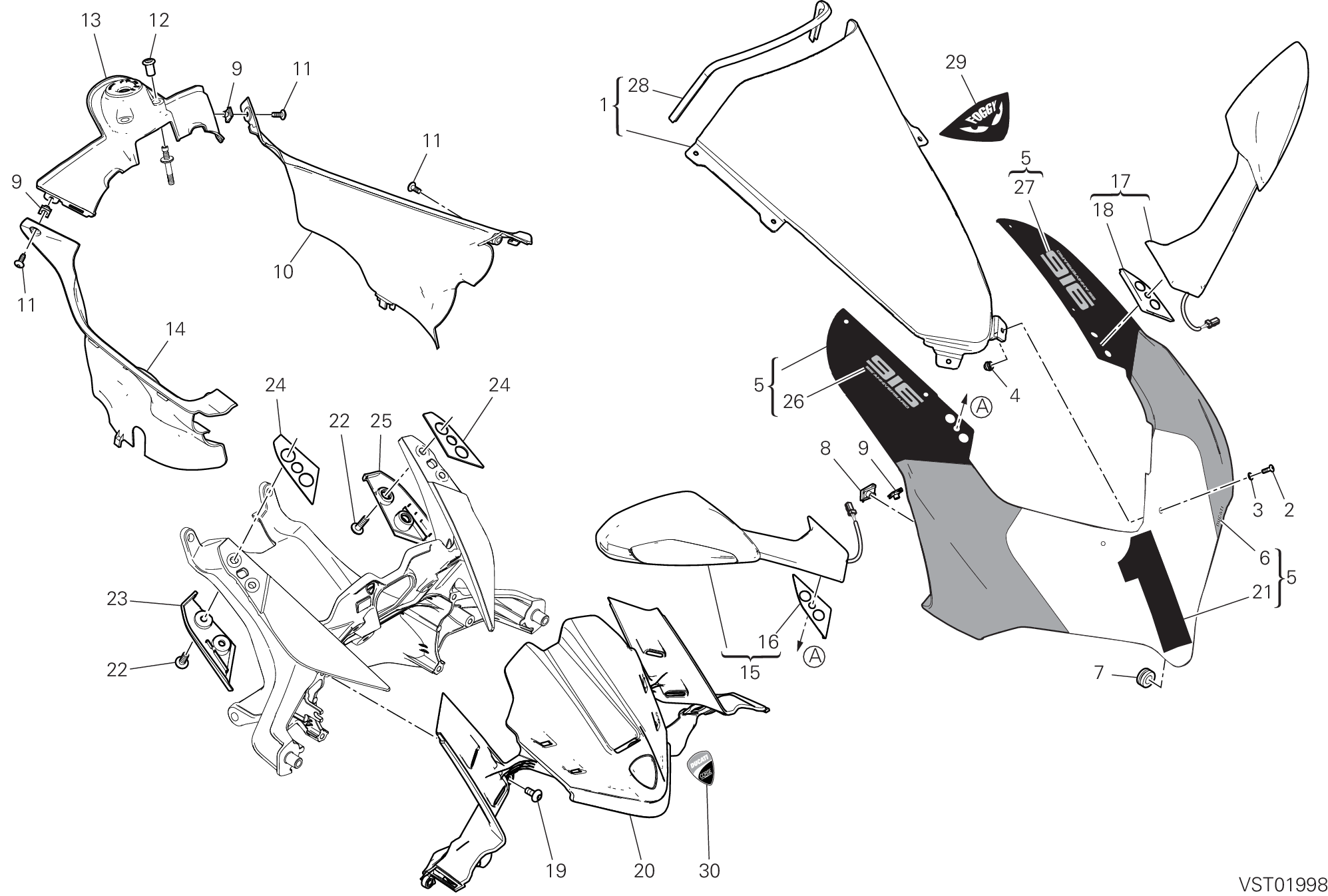 37A CAPOT AVANT POUR SUPERBIKE PANIGALE 25ANNIVERSARIO 916 2020