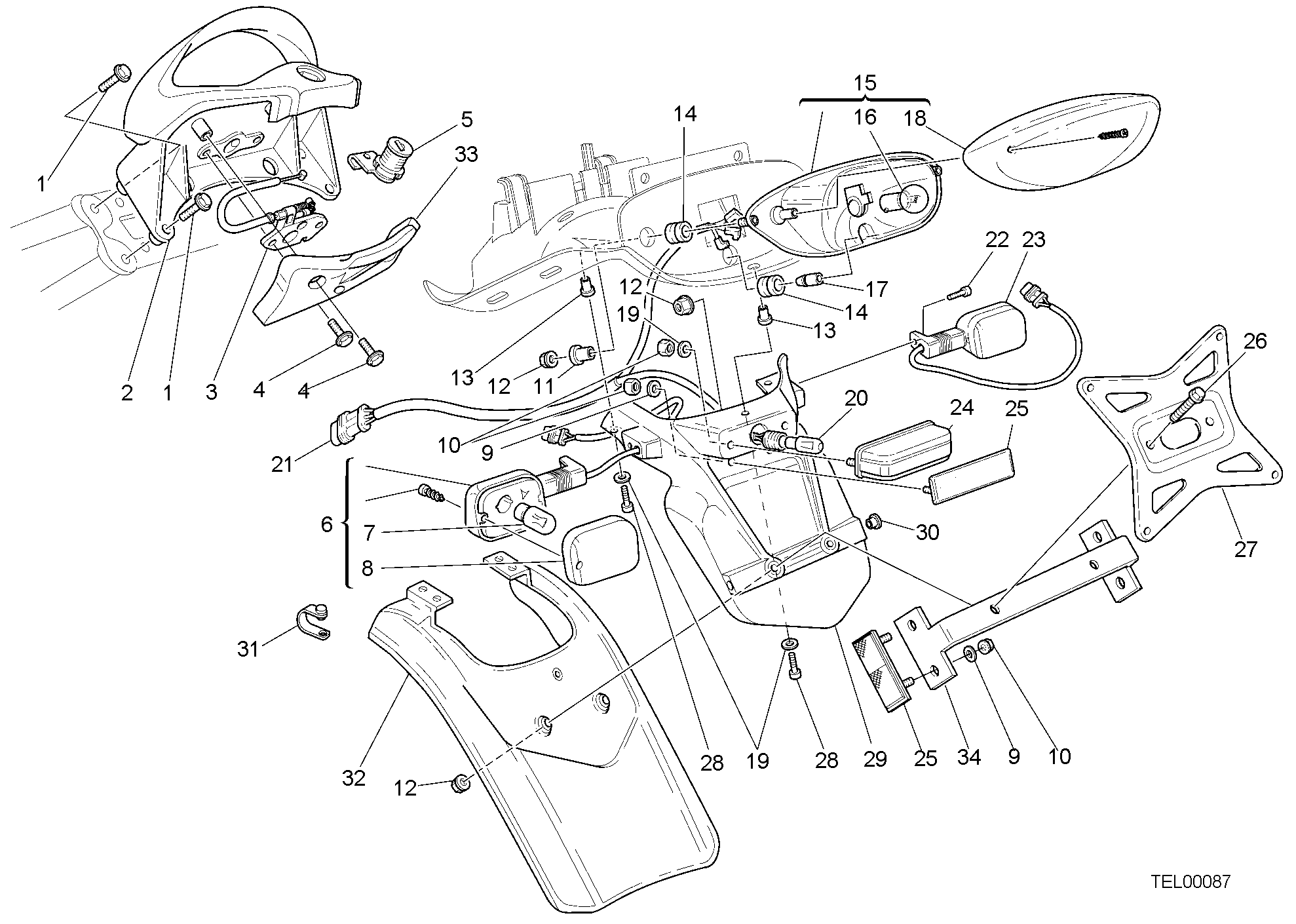 039 FEU ARRIERE POUR SPORT TOURING ST4 2001