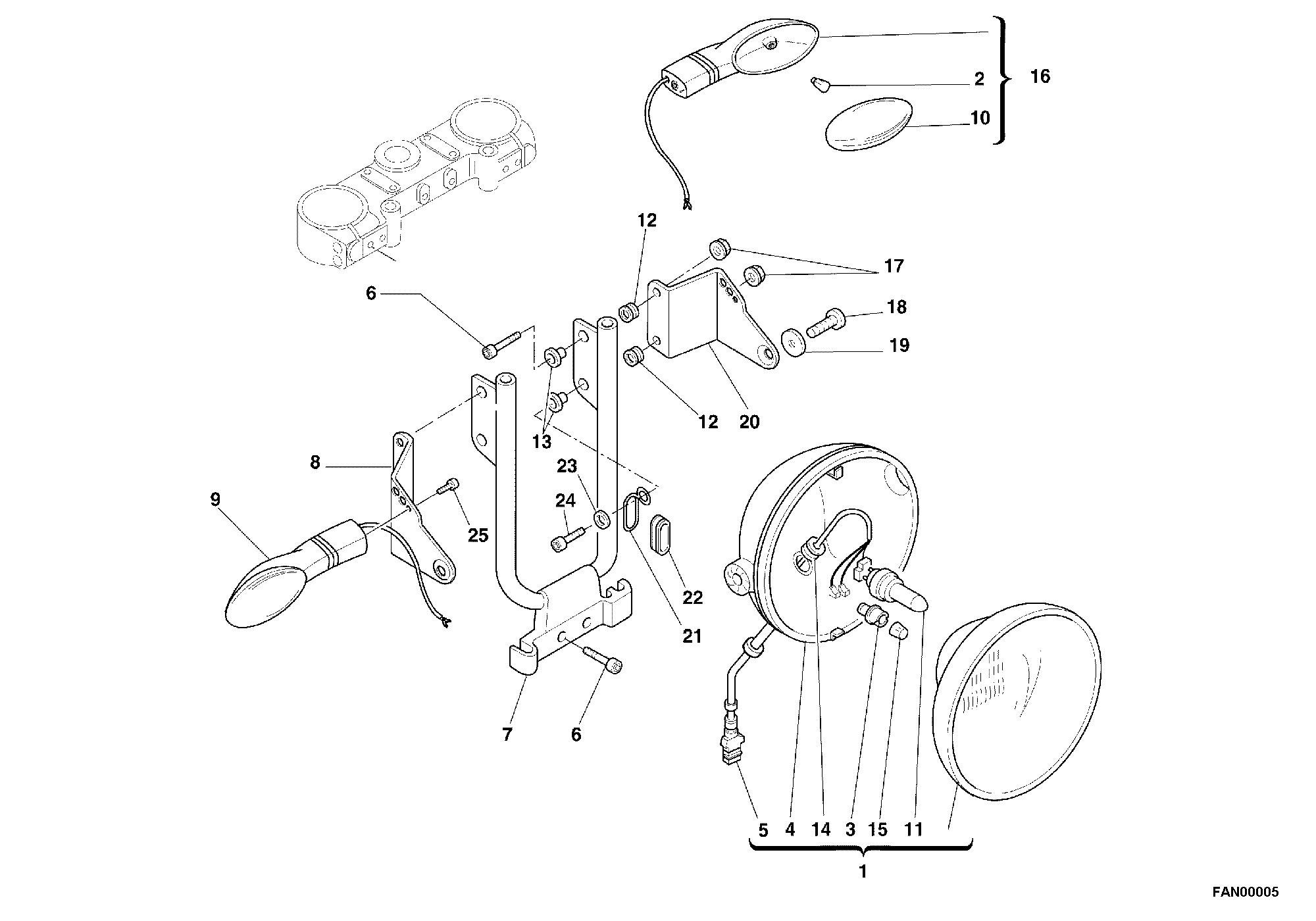 024 FEU AVANT POUR MONSTER 750 2001