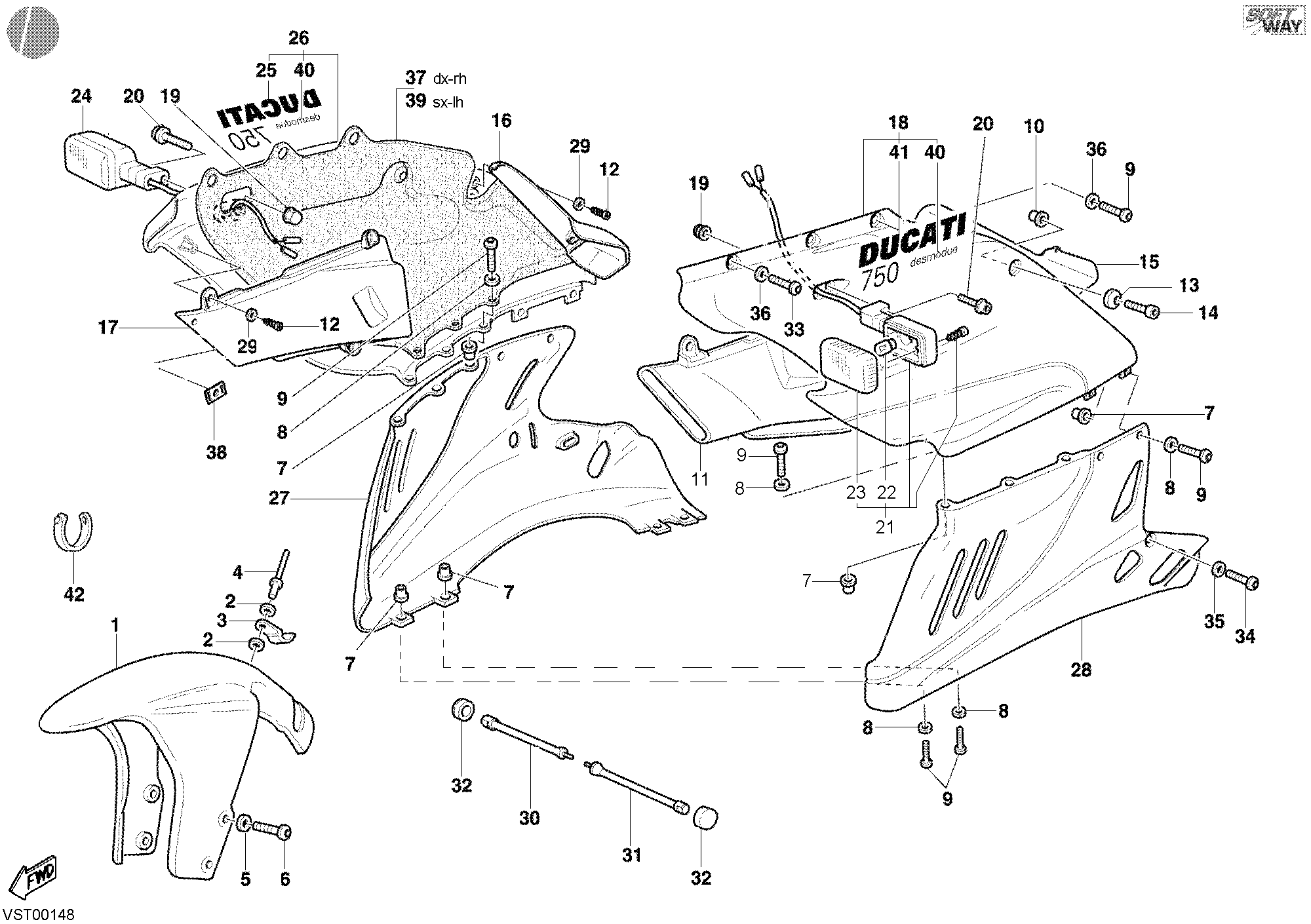 040 HABILLAGE POUR SUPERSPORT 750 SS 2002