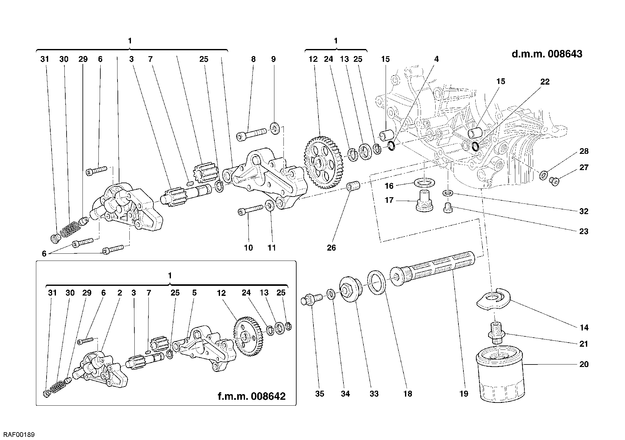 009 POMPE A HUILE FILTRE POUR MONSTER 620 2005