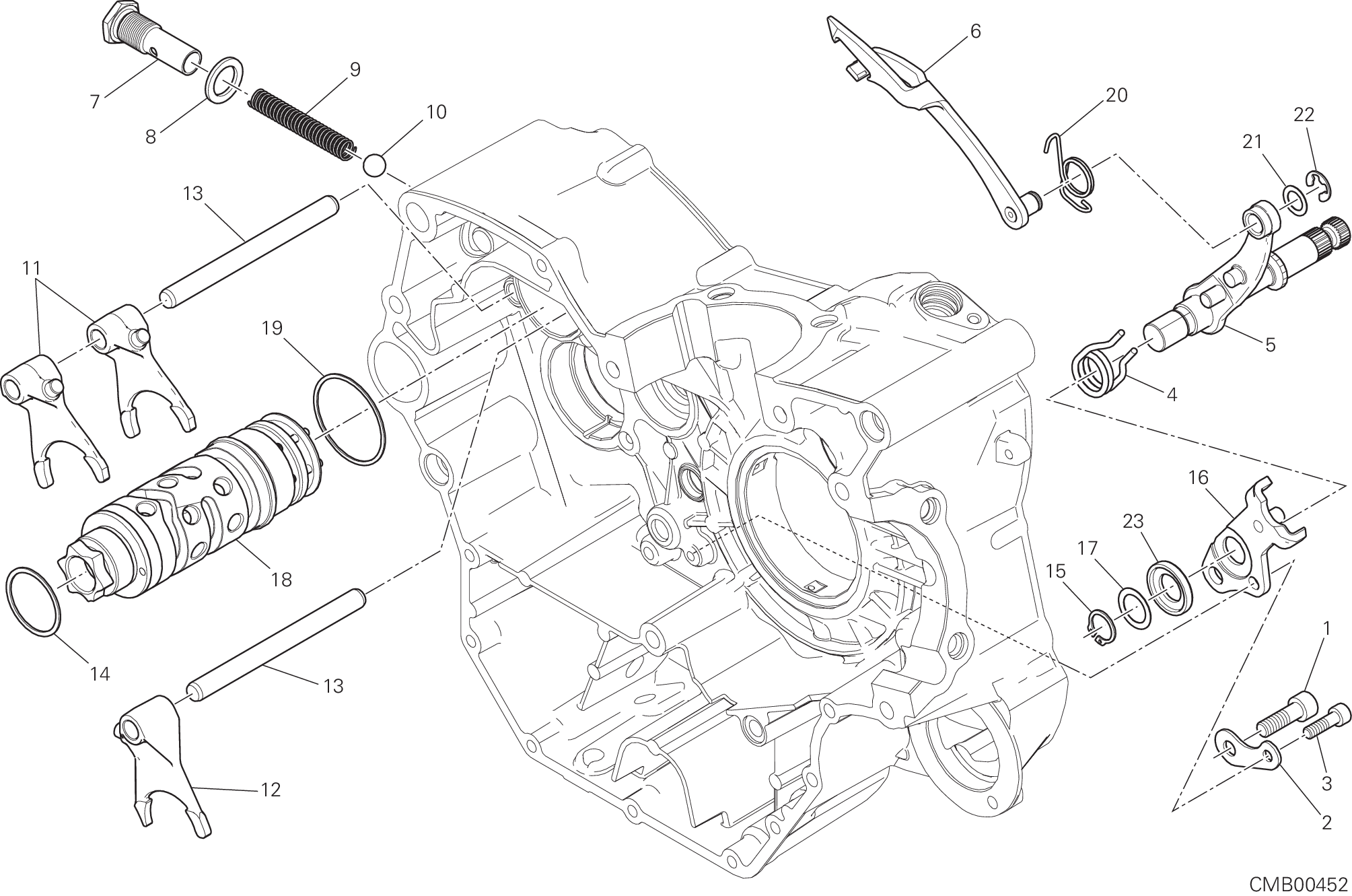 002 TAMBOUR CHANGEMENT VITESSE FOURCHETTE POUR SCRAMBLER SIXTY2 2019