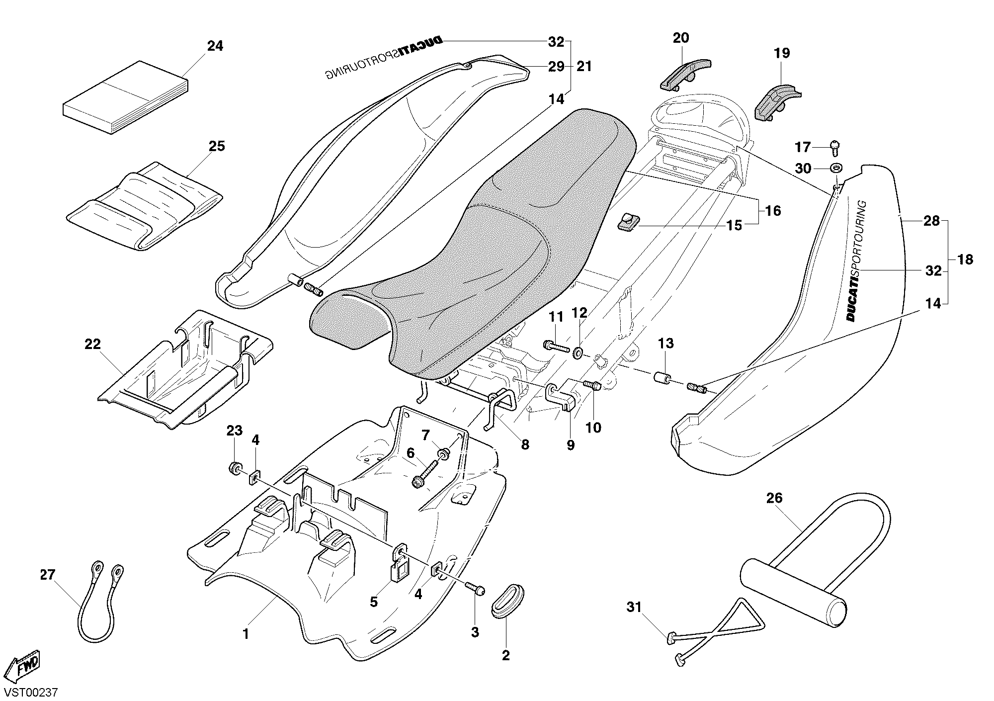 039 SELLE POUR SPORT TOURING ST2 2003