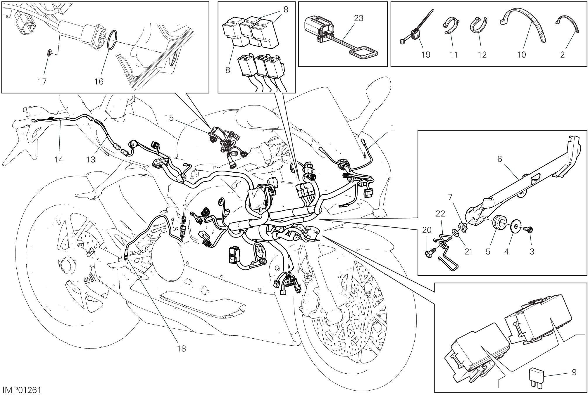 13D CIRCUIT ELECTRIQUE VEHICULE POUR SUPERBIKE PANIGALE V2 2021