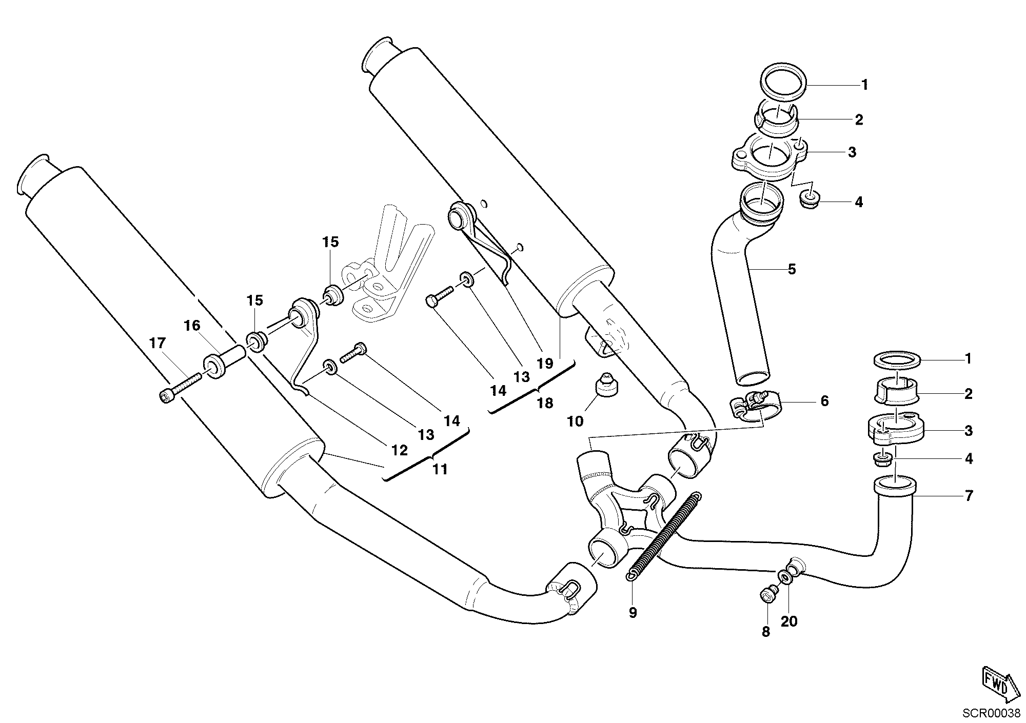 017 ECHAPPEMENT POUR SPORT TOURING ST2 2003