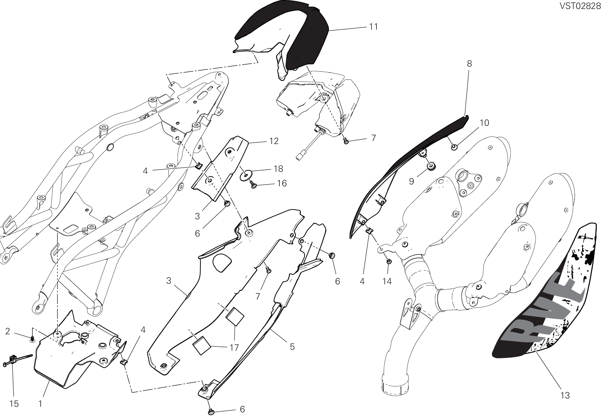 36C HABILLAGE POUR HYPERMOTARD 950 RVE 2024