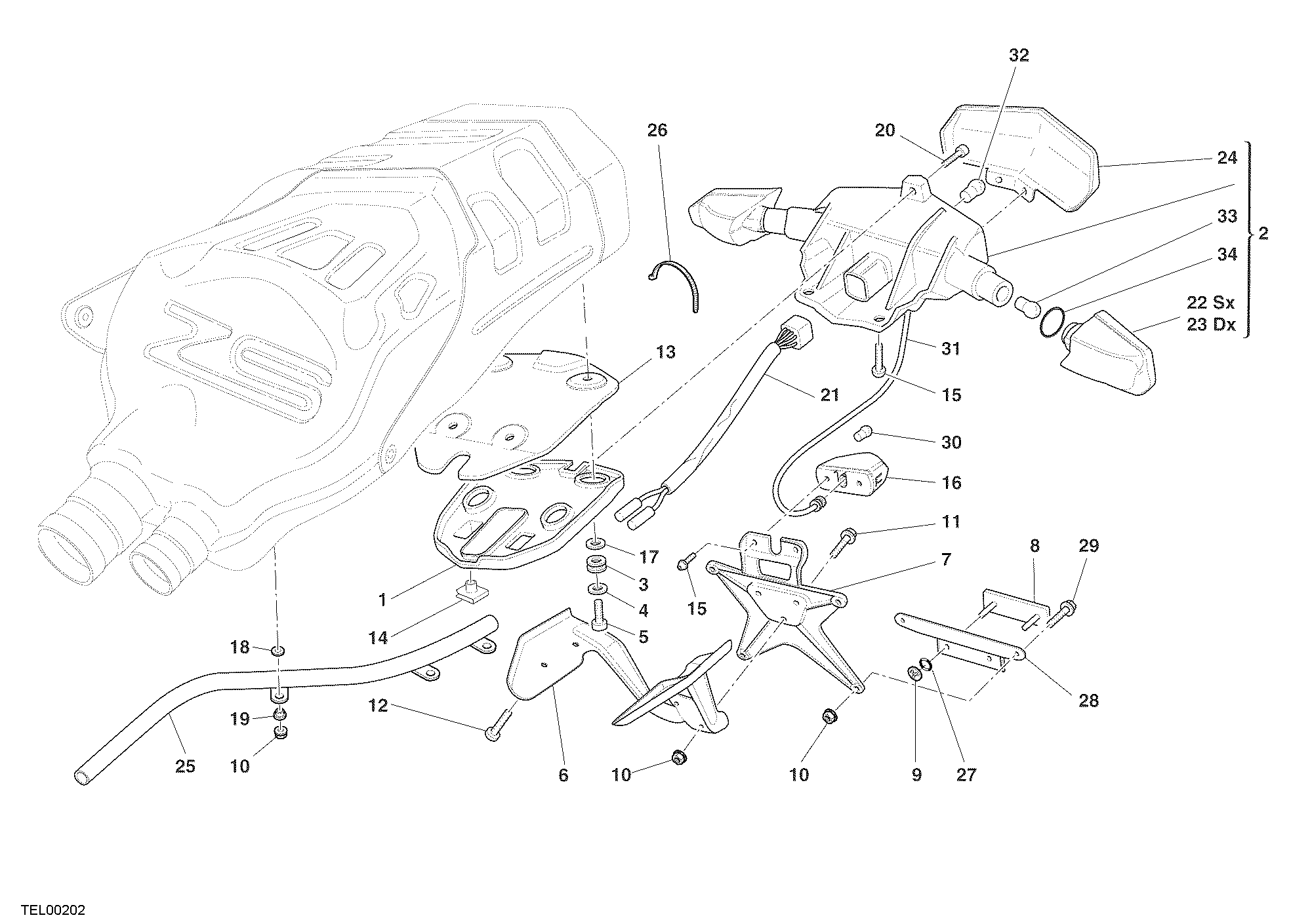 27A FEU ARRIERE POUR SUPERBIKE 999 R XEROX 2006