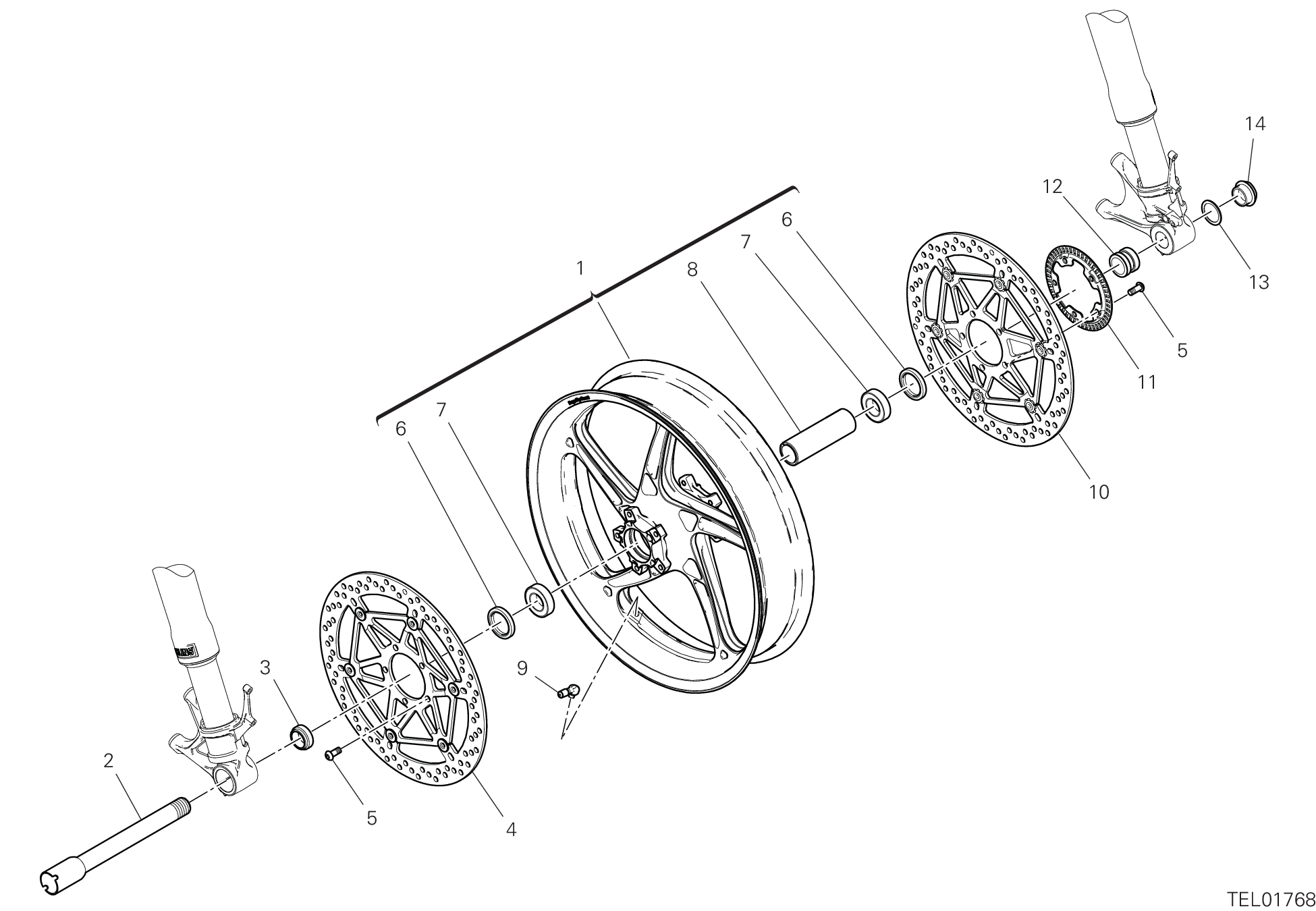 28A ROUE AVANT POUR SUPERBIKE PANIGALE V4 S 2025