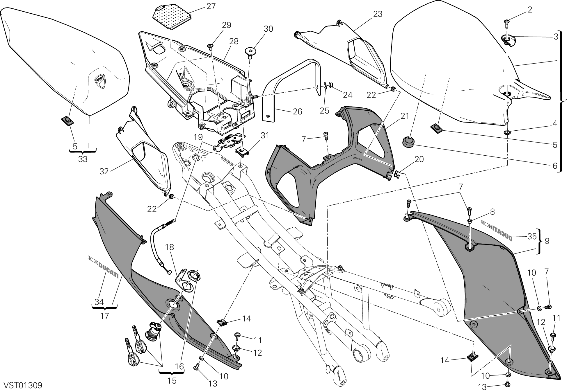 033 SELLE POUR SUPERBIKE 899 PANIGALE ABS 2014