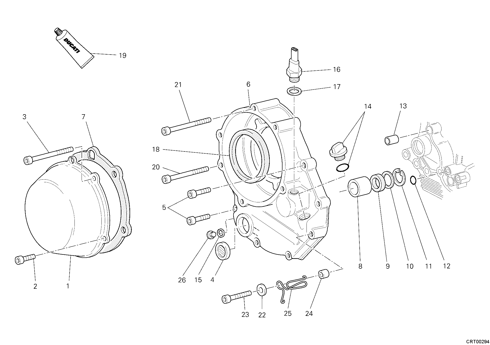 005 COUVERCLE EMBRAYAGE POUR SUPERSPORT 1000 SS 2006